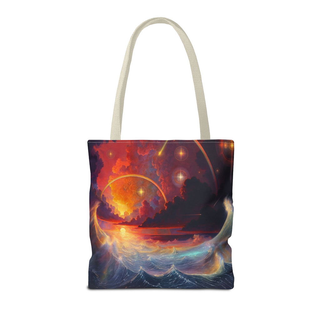 “Celestial Tides” – Cosmic Chaos x Ocean Calm Tote