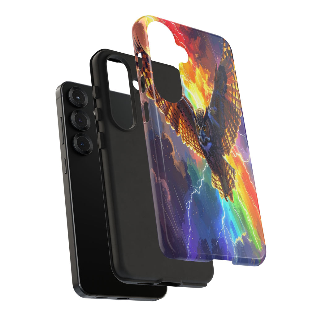 Thunderwing: Ethereal Owl in Electric Storm, Digital Fantasy Artwork - L’Art Suprême Phone Case