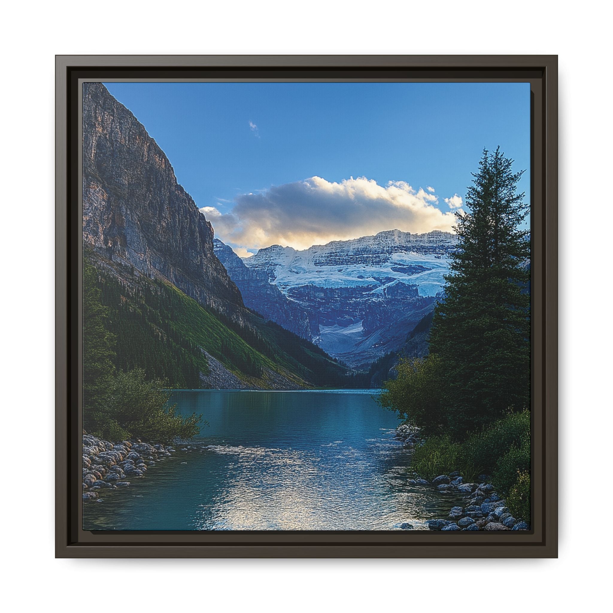 "Glacial Serenity" – Framed Canvas Print