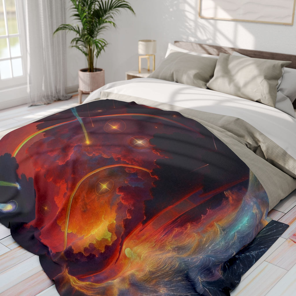 "Celestial Tides" – Dreamscape Fleece Blanket