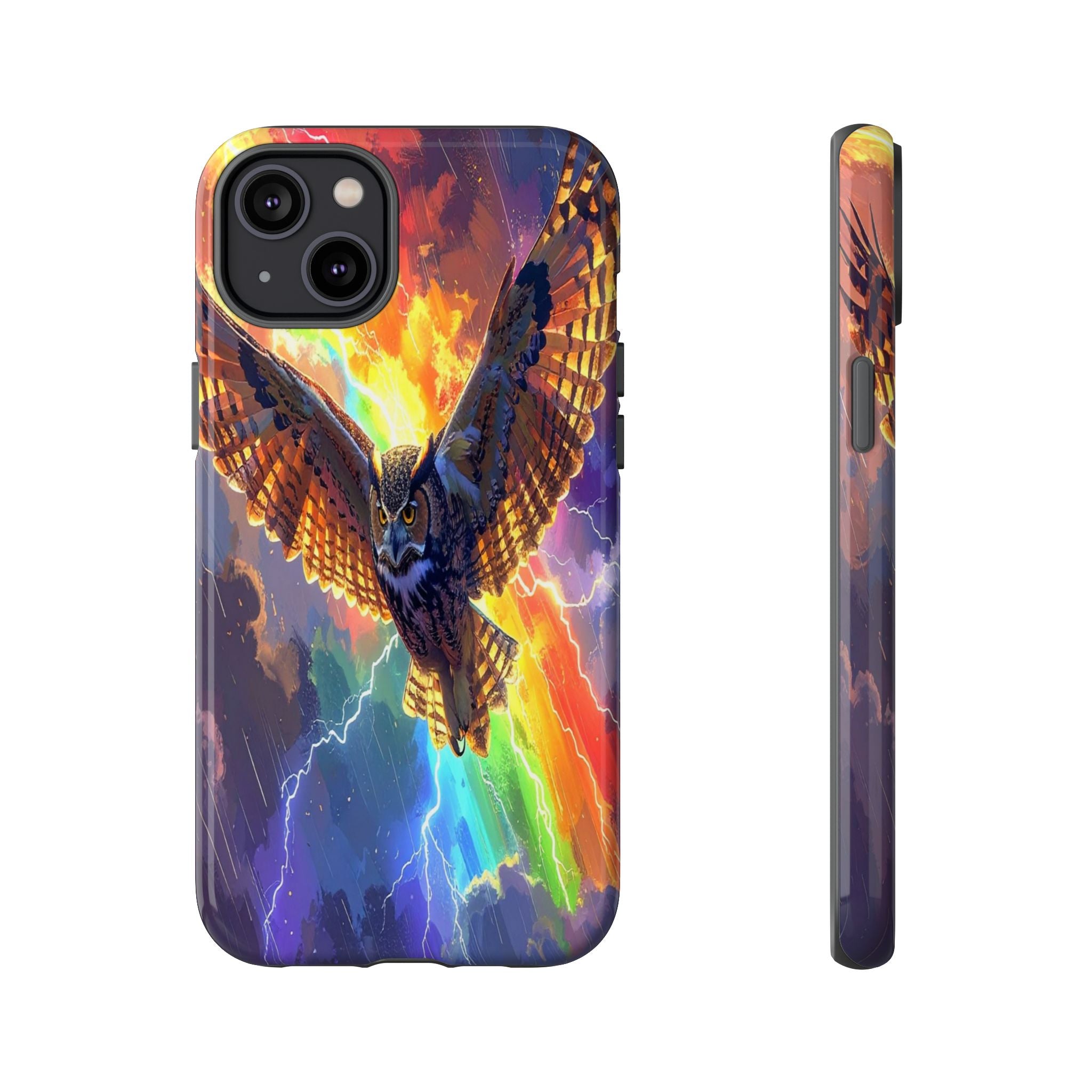 Thunderwing: Ethereal Owl in Electric Storm, Digital Fantasy Artwork - L’Art Suprême Phone Case