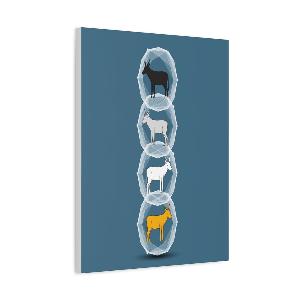 Encapsulated Ascent: Geometric Animal Silhouettes, Minimal Vertical Progression - L’Art Suprême Canvas