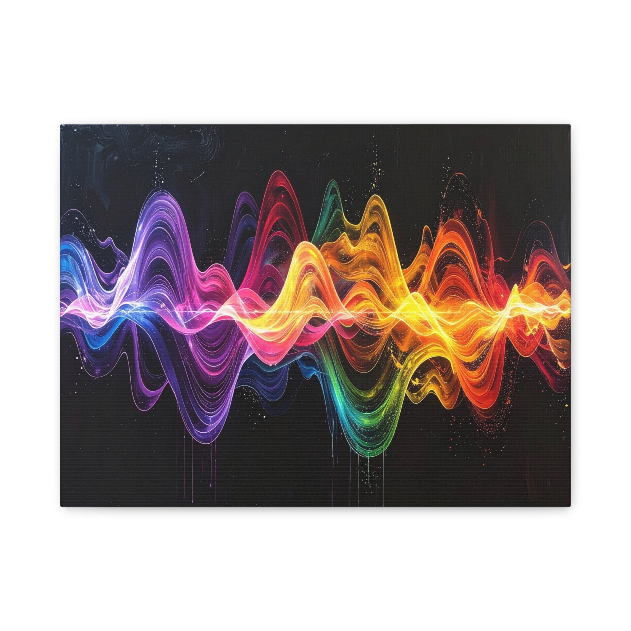 Sonic Spectrum: Digital Sound Wave Visualization, Color Gradient Artwork - L’Art Suprême Canvas