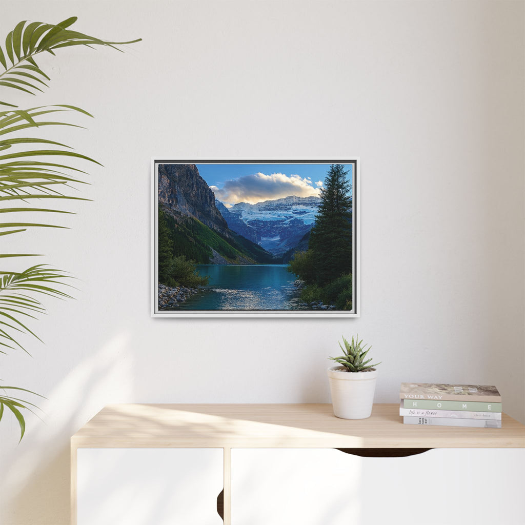 "Glacial Serenity" – Framed Canvas Print