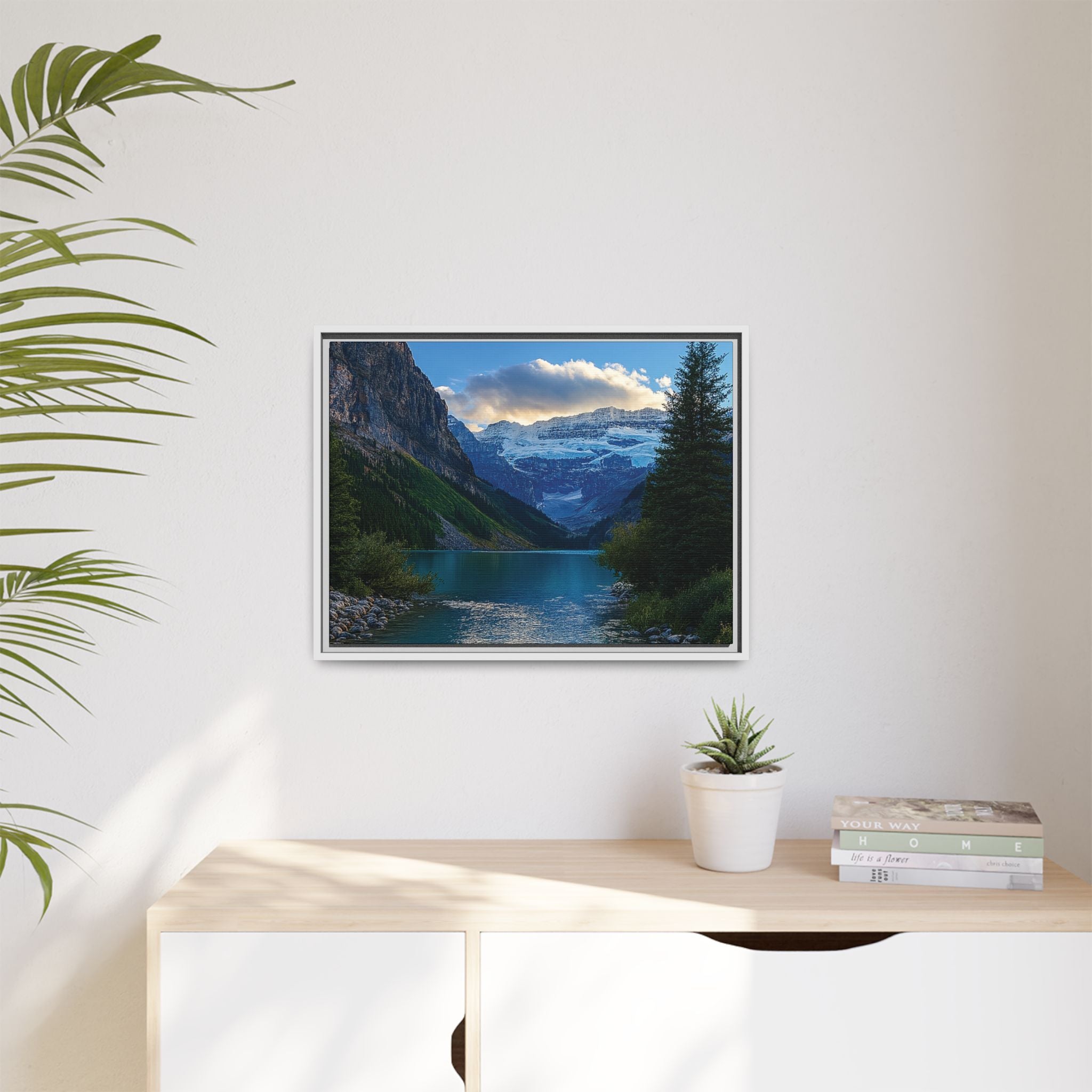 "Glacial Serenity" – Framed Canvas Print