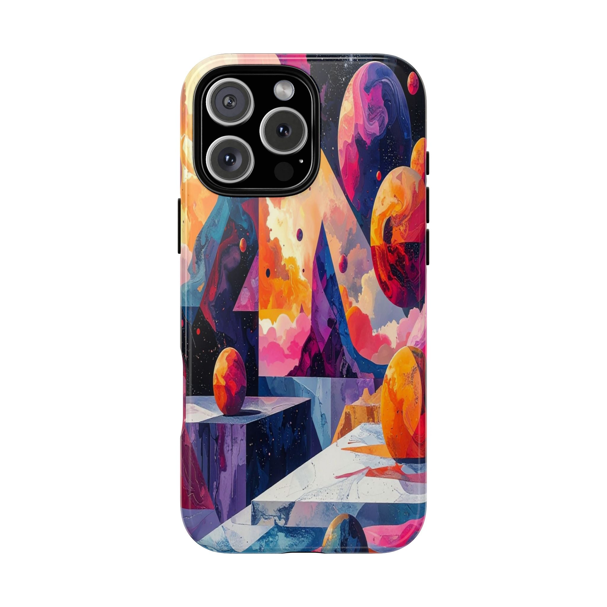 Cosmic Geometrica: Floating Spheres of Abstraction, Digital Dreamscape Dimensions - L’Art Suprême Phone Case
