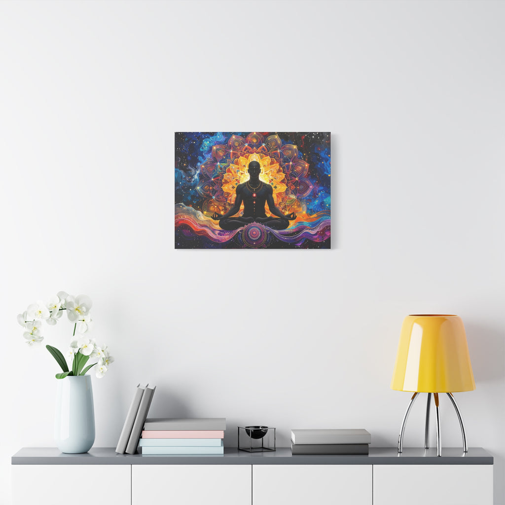 Cosmic Meditation: Spiritual Awakening through Mandala Art, Transcendent Chakra Visualization - L’Art Suprême Canvas