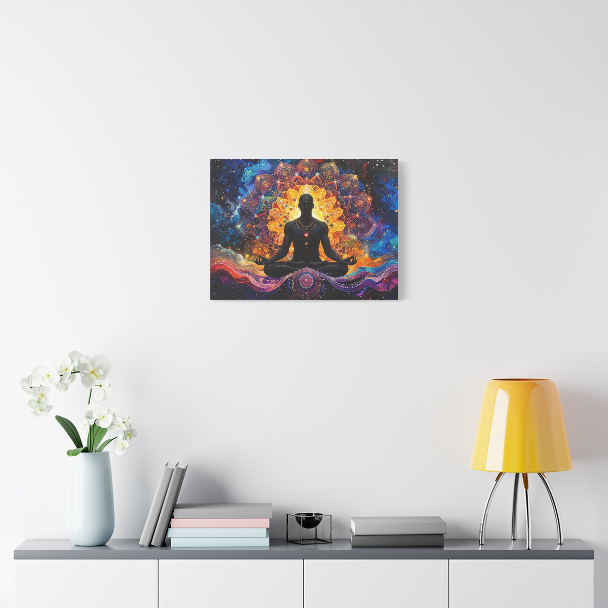 Cosmic Meditation: Spiritual Awakening through Mandala Art, Transcendent Chakra Visualization - L’Art Suprême Canvas