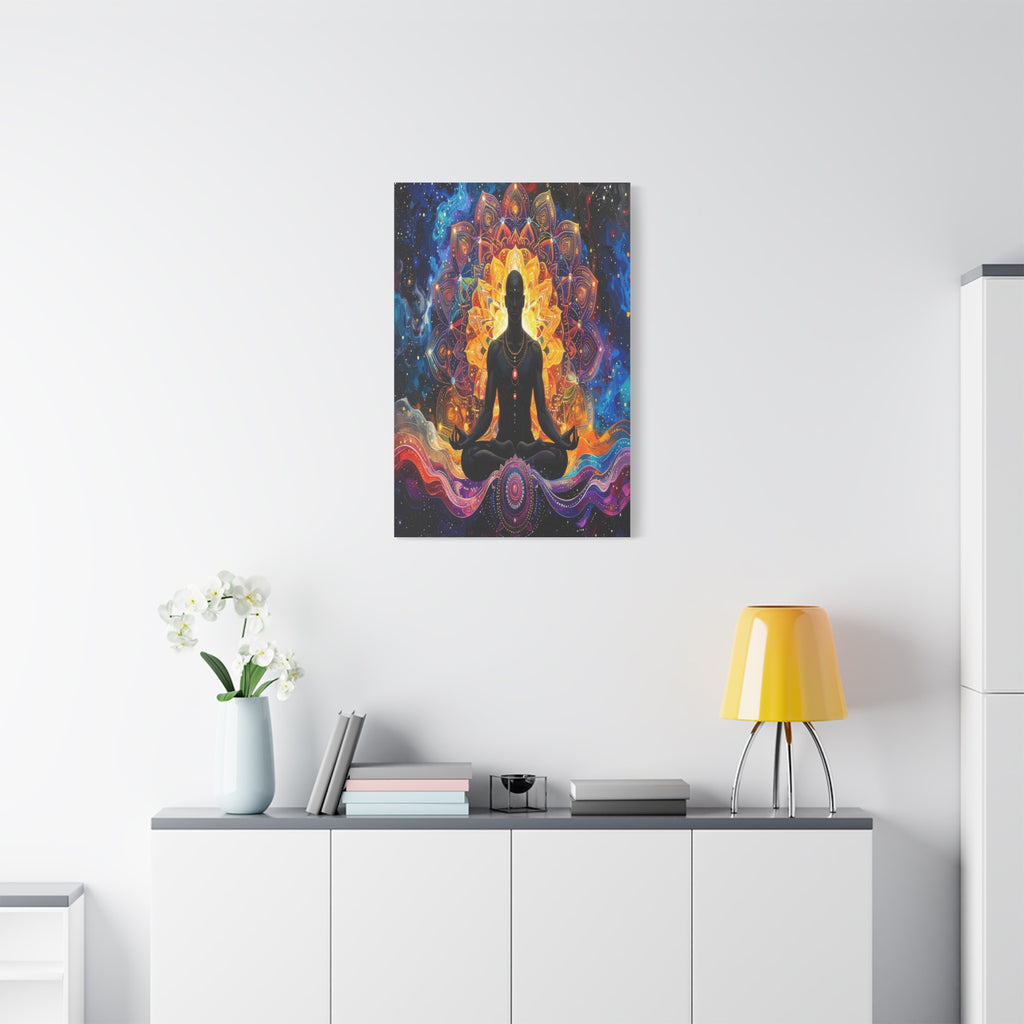 Cosmic Meditation: Spiritual Awakening through Mandala Art, Transcendent Chakra Visualization - L’Art Suprême Canvas