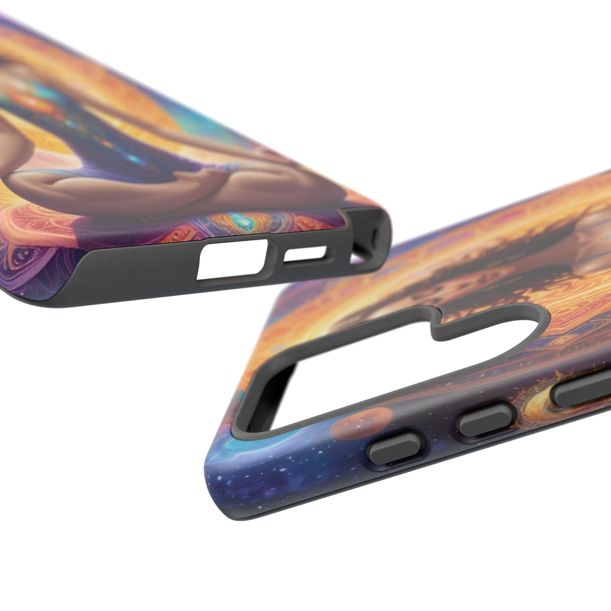 Cosmic Awakening: Spiritual Meditation Mandala, Celestial Energy Visualization - L’Art Suprême Phone Case