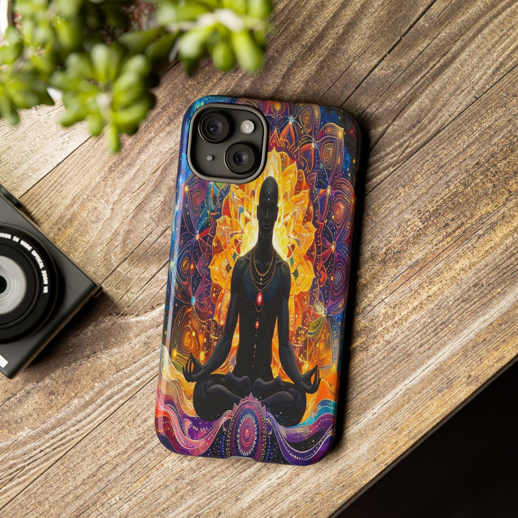 Cosmic Awakening: Spiritual Meditation Mandala, Chakra Energy Visualization - L’Art Suprême Phone Case