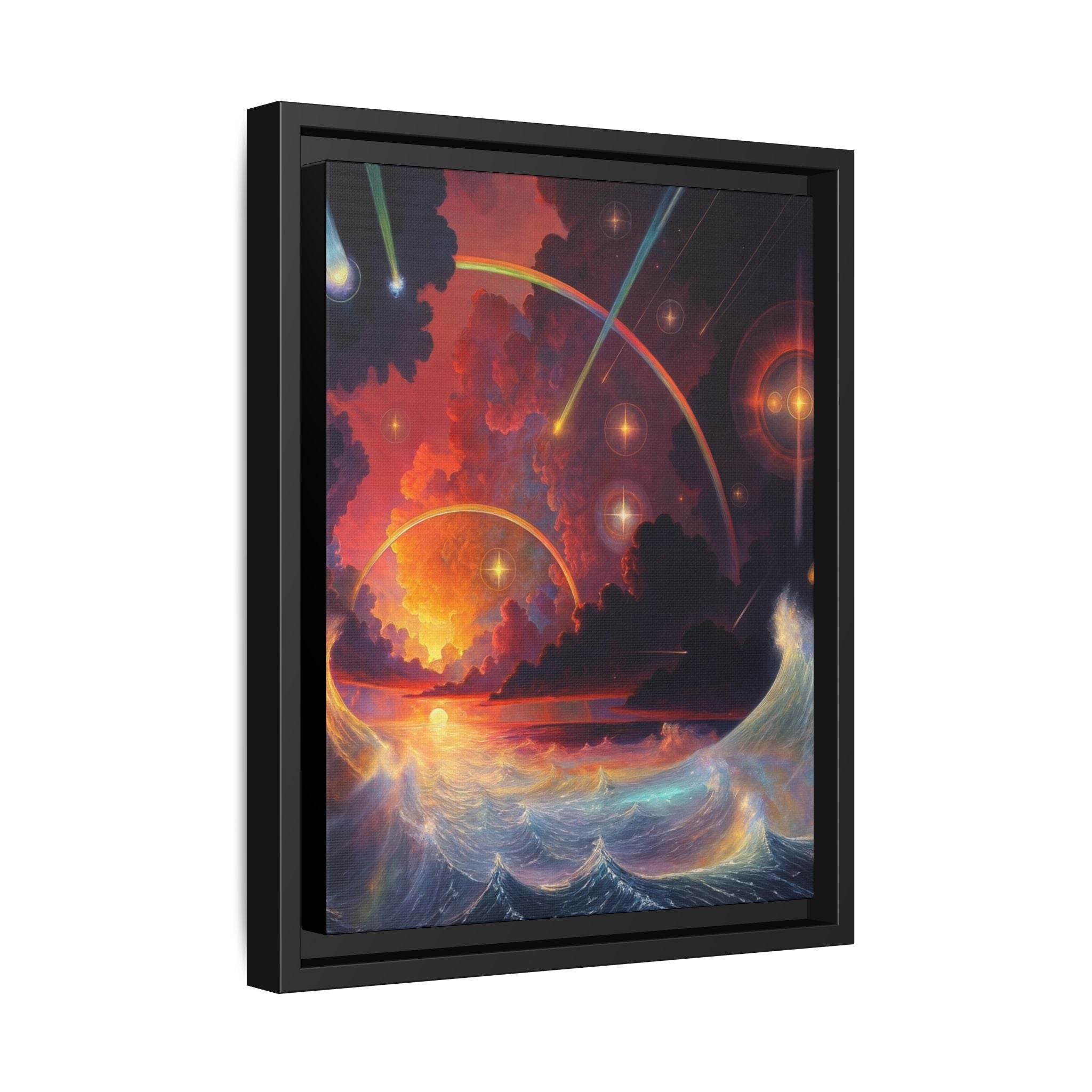 "Celestial Tides" – Framed Canvas Print