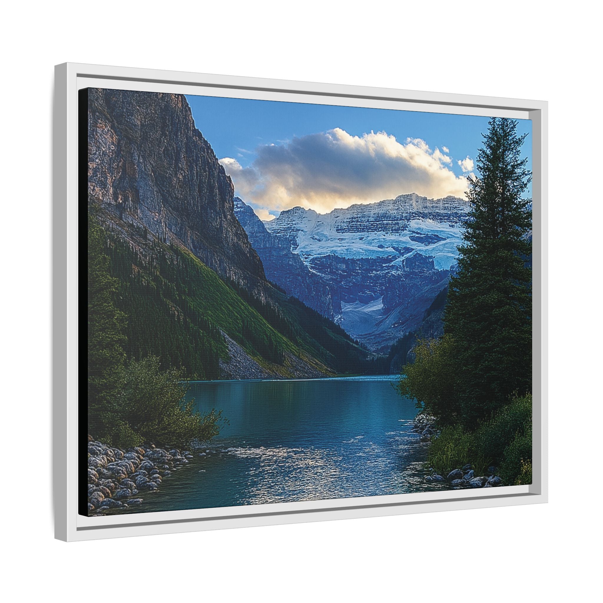 "Glacial Serenity" – Framed Canvas Print