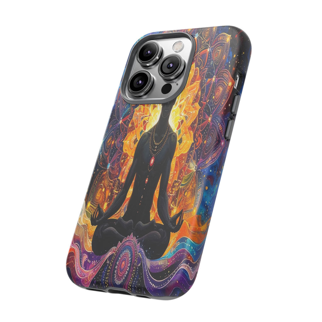 Cosmic Awakening: Spiritual Meditation Mandala, Chakra Energy Visualization - L’Art Suprême Phone Case