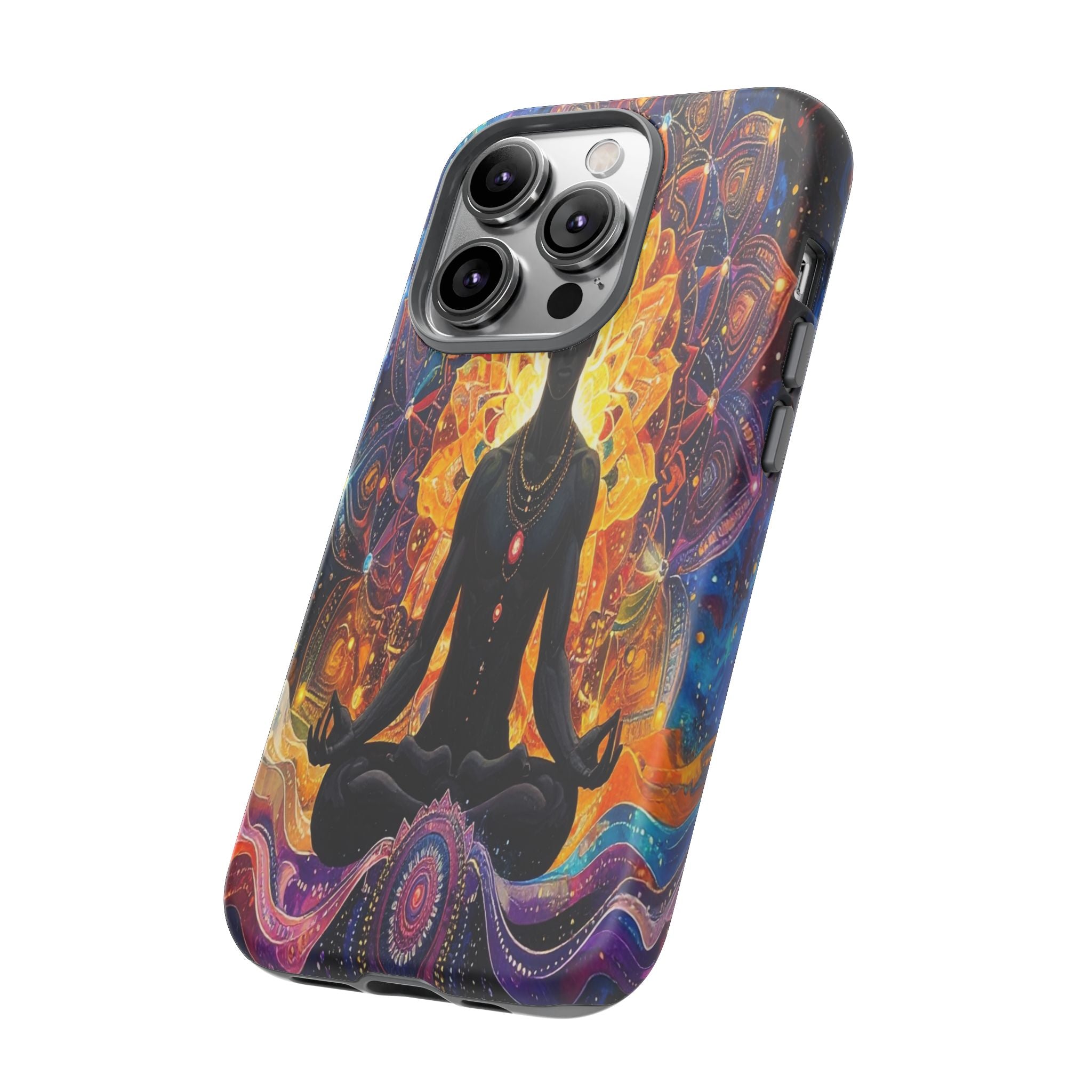 Cosmic Awakening: Spiritual Meditation Mandala, Chakra Energy Visualization - L’Art Suprême Phone Case