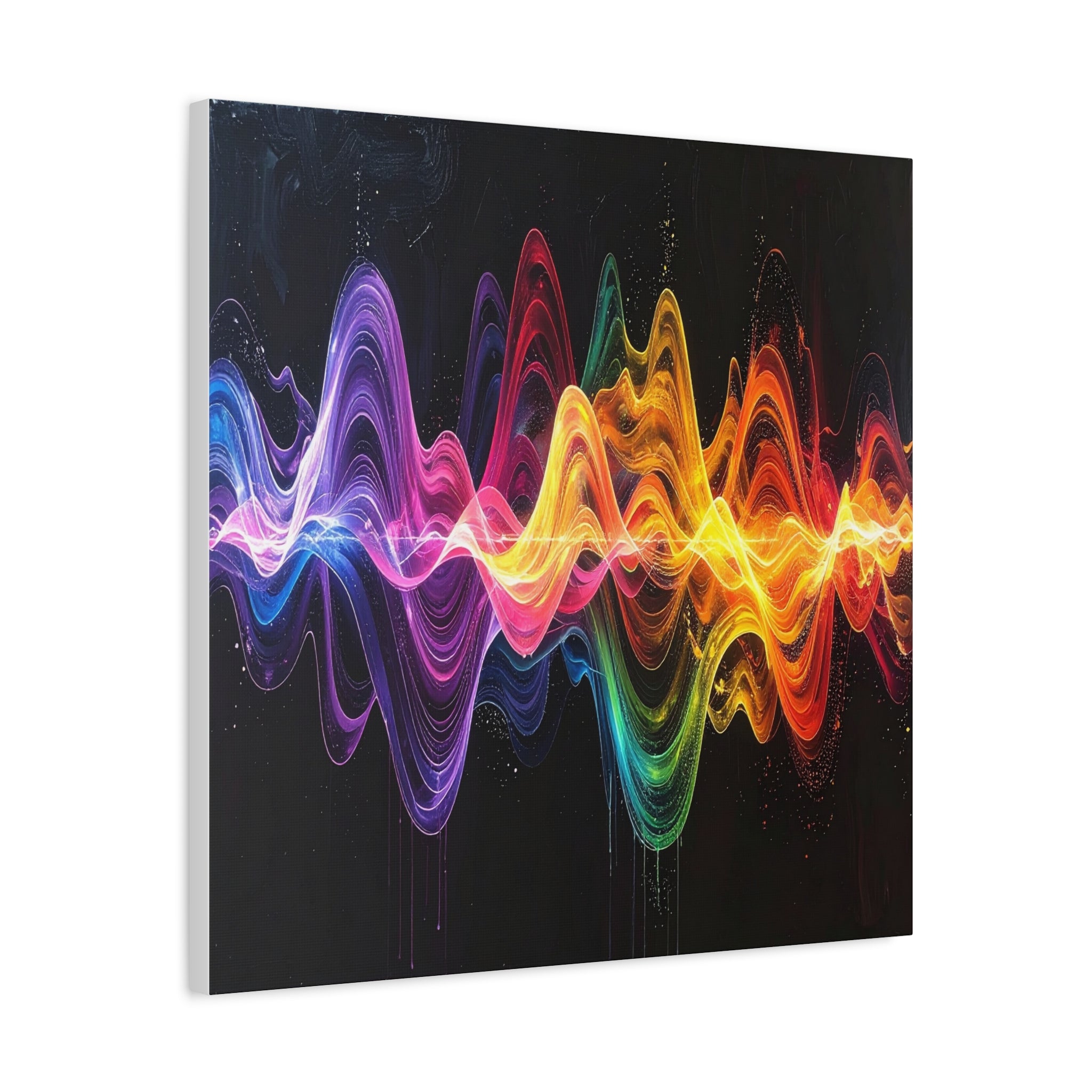 Sonic Spectrum: Digital Sound Wave Visualization, Color Gradient Artwork - L’Art Suprême Canvas