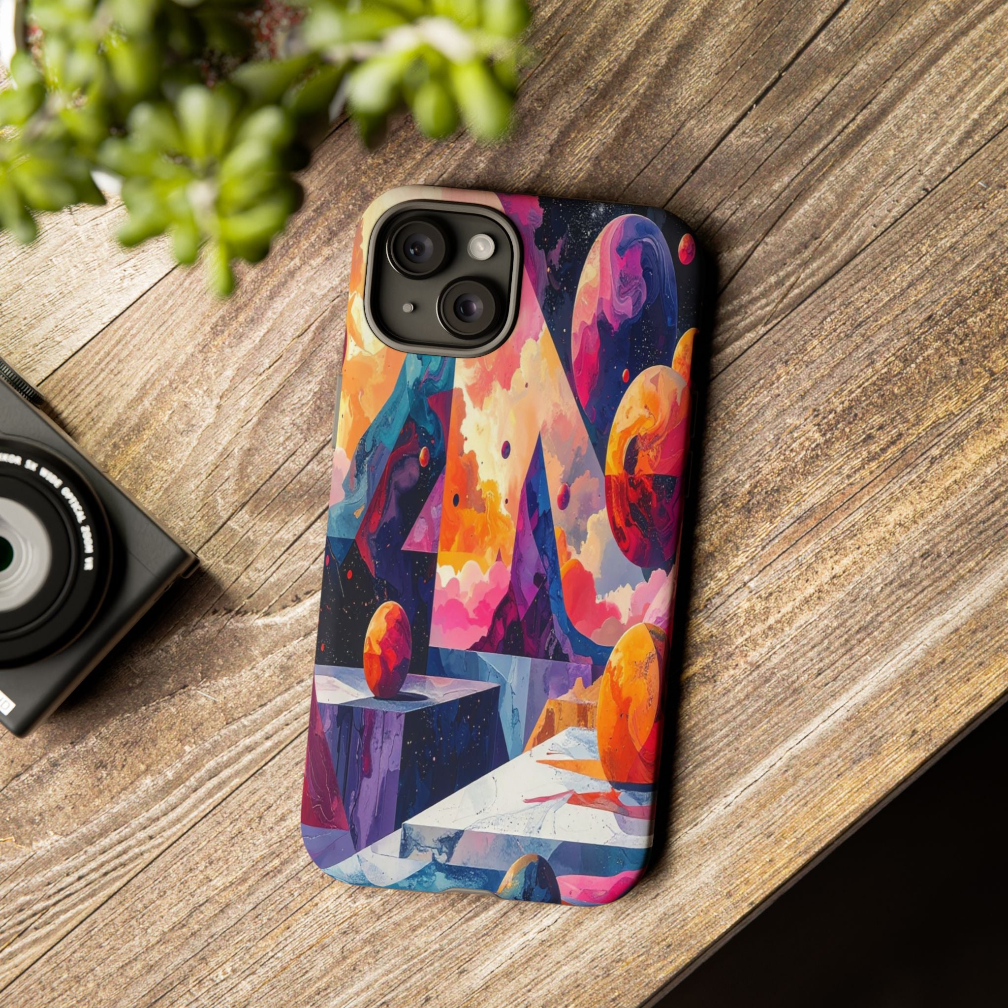 Cosmic Geometrica: Floating Spheres of Abstraction, Digital Dreamscape Dimensions - L’Art Suprême Phone Case