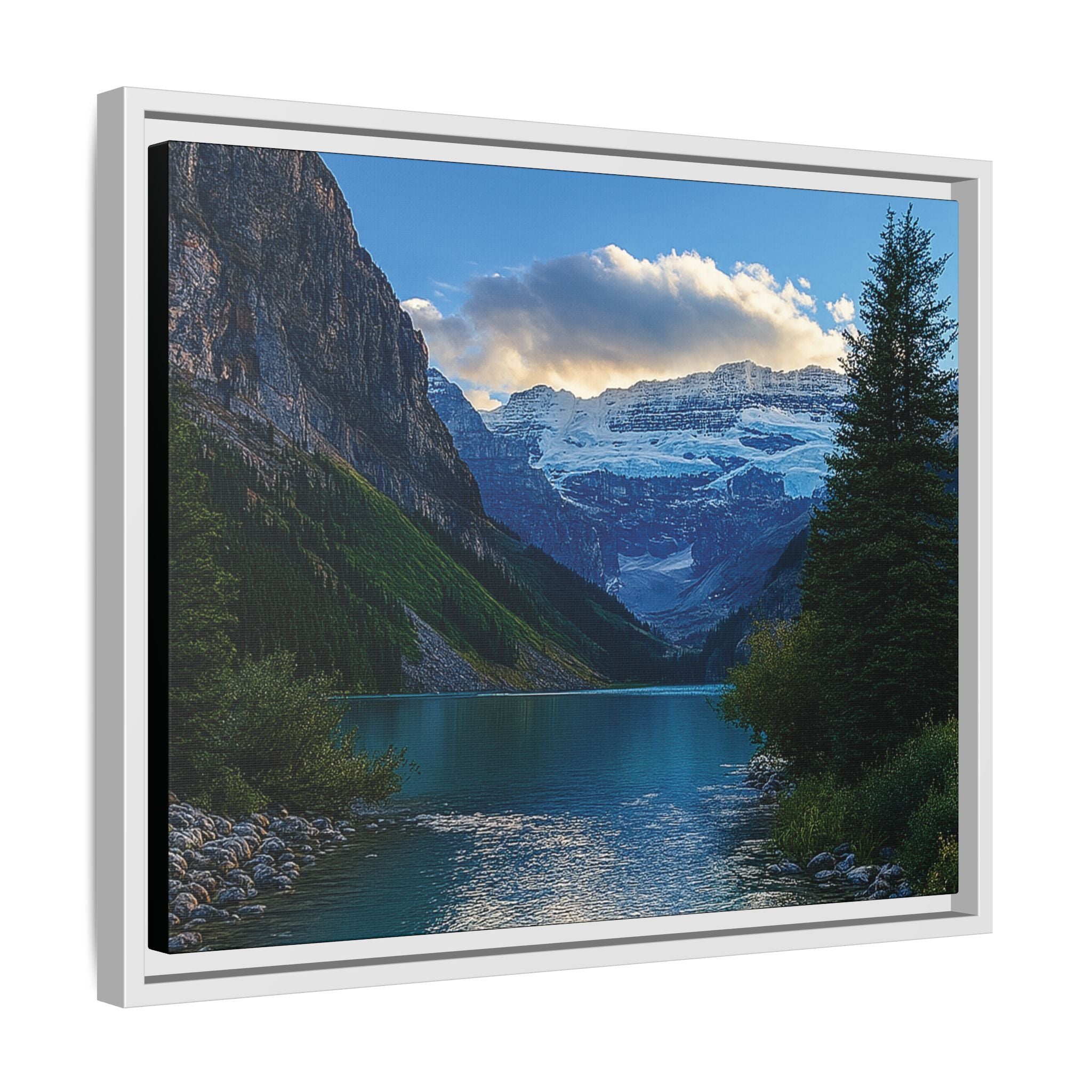 "Glacial Serenity" – Framed Canvas Print