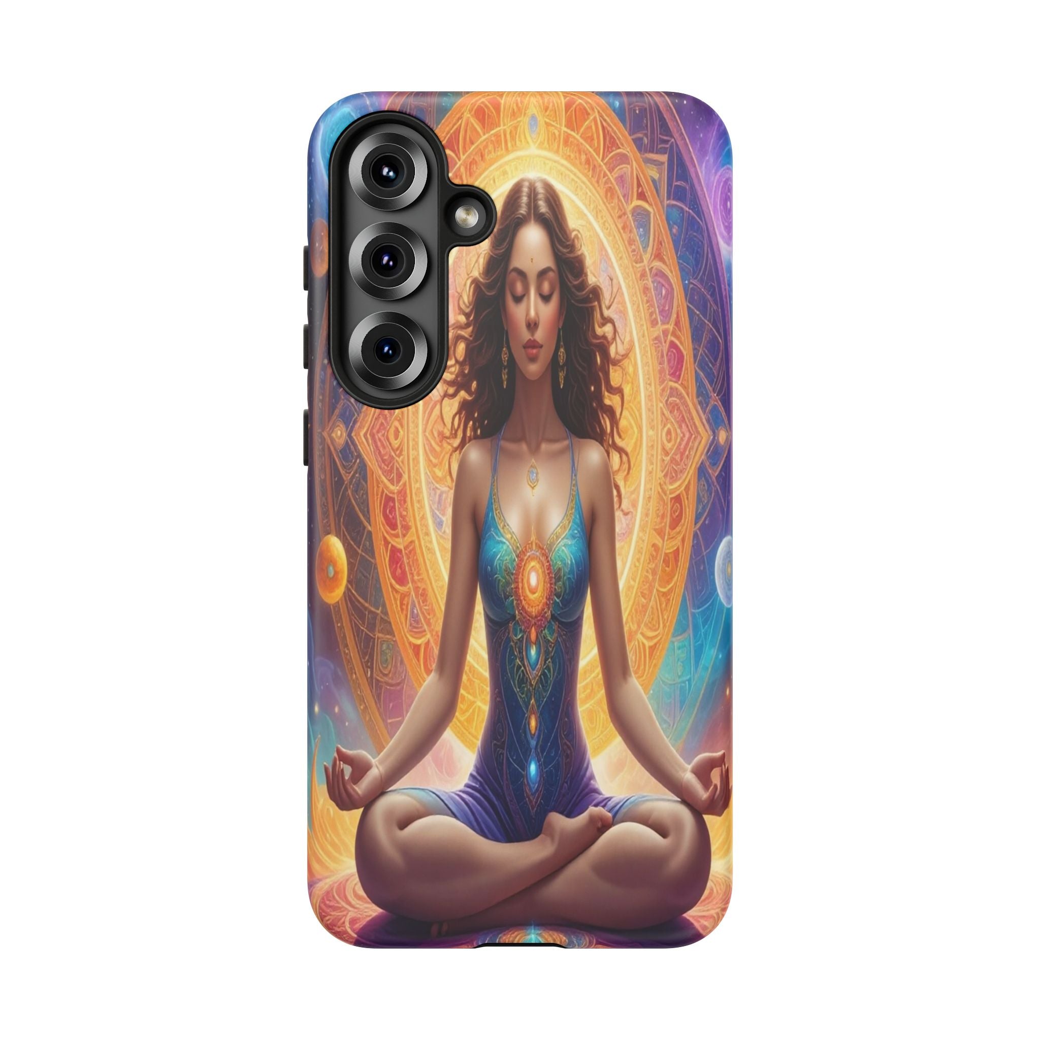 Cosmic Awakening: Spiritual Meditation Mandala, Celestial Energy Visualization - L’Art Suprême Phone Case