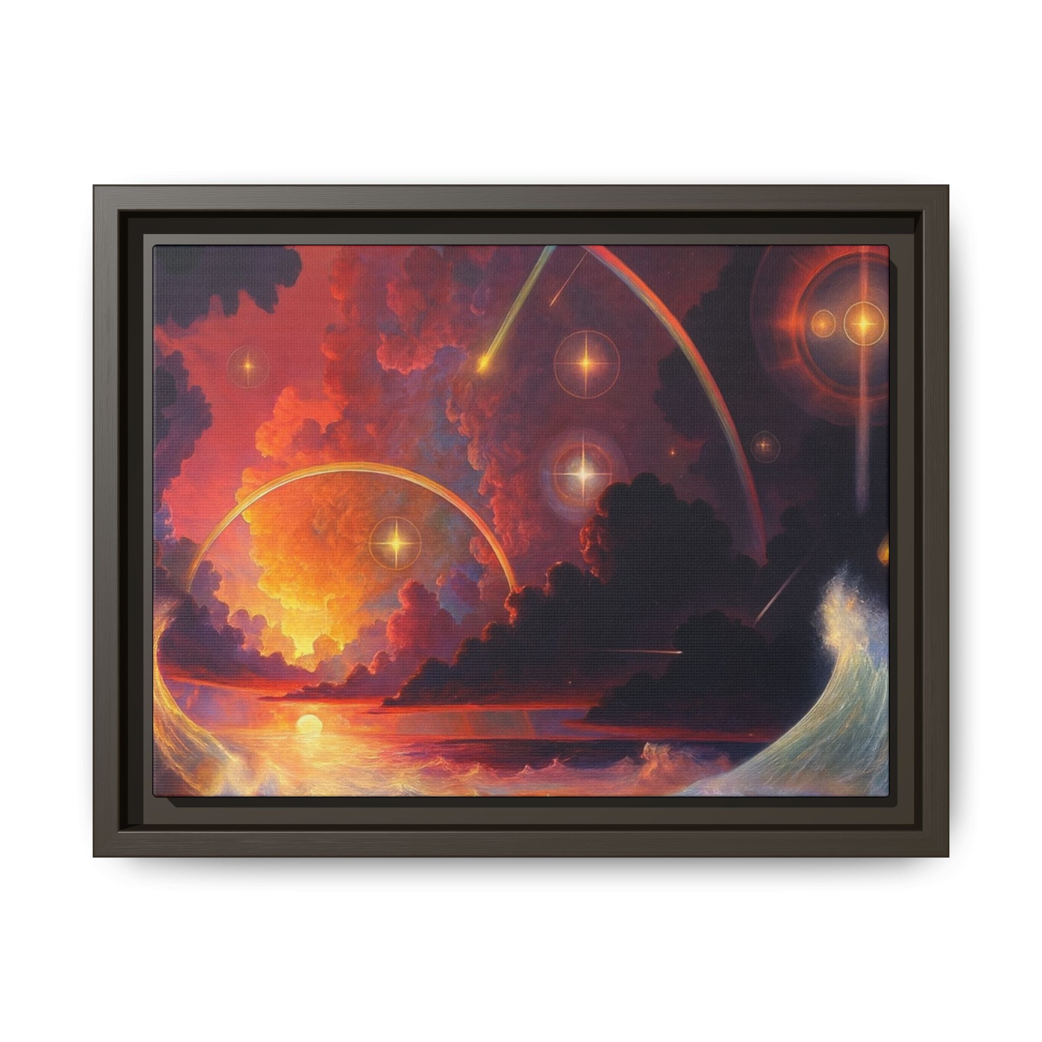 "Celestial Tides" – Framed Canvas Print