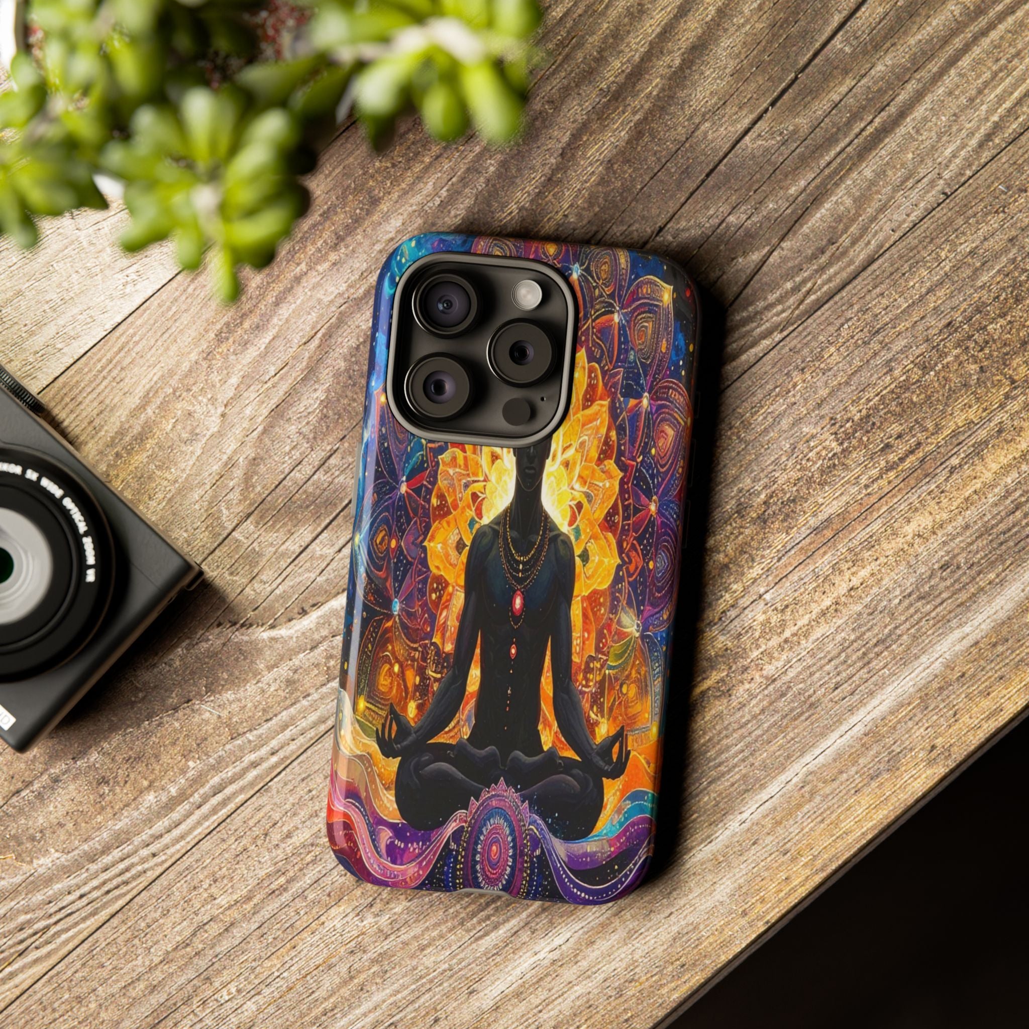 Cosmic Awakening: Spiritual Meditation Mandala, Chakra Energy Visualization - L’Art Suprême Phone Case