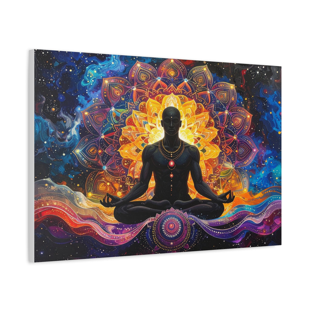 Cosmic Meditation: Spiritual Awakening through Mandala Art, Transcendent Chakra Visualization - L’Art Suprême Canvas
