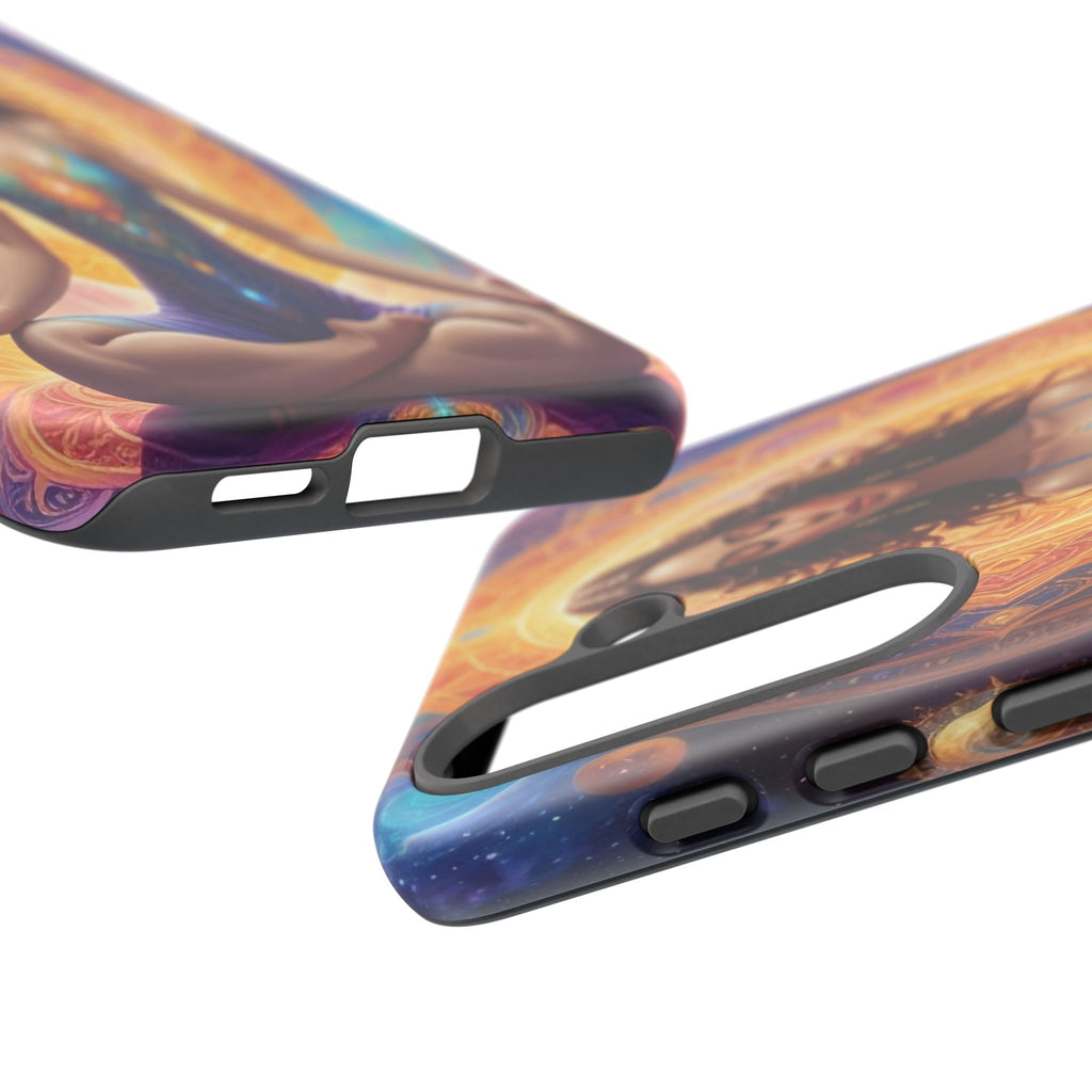 Cosmic Awakening: Spiritual Meditation Mandala, Celestial Energy Visualization - L’Art Suprême Phone Case