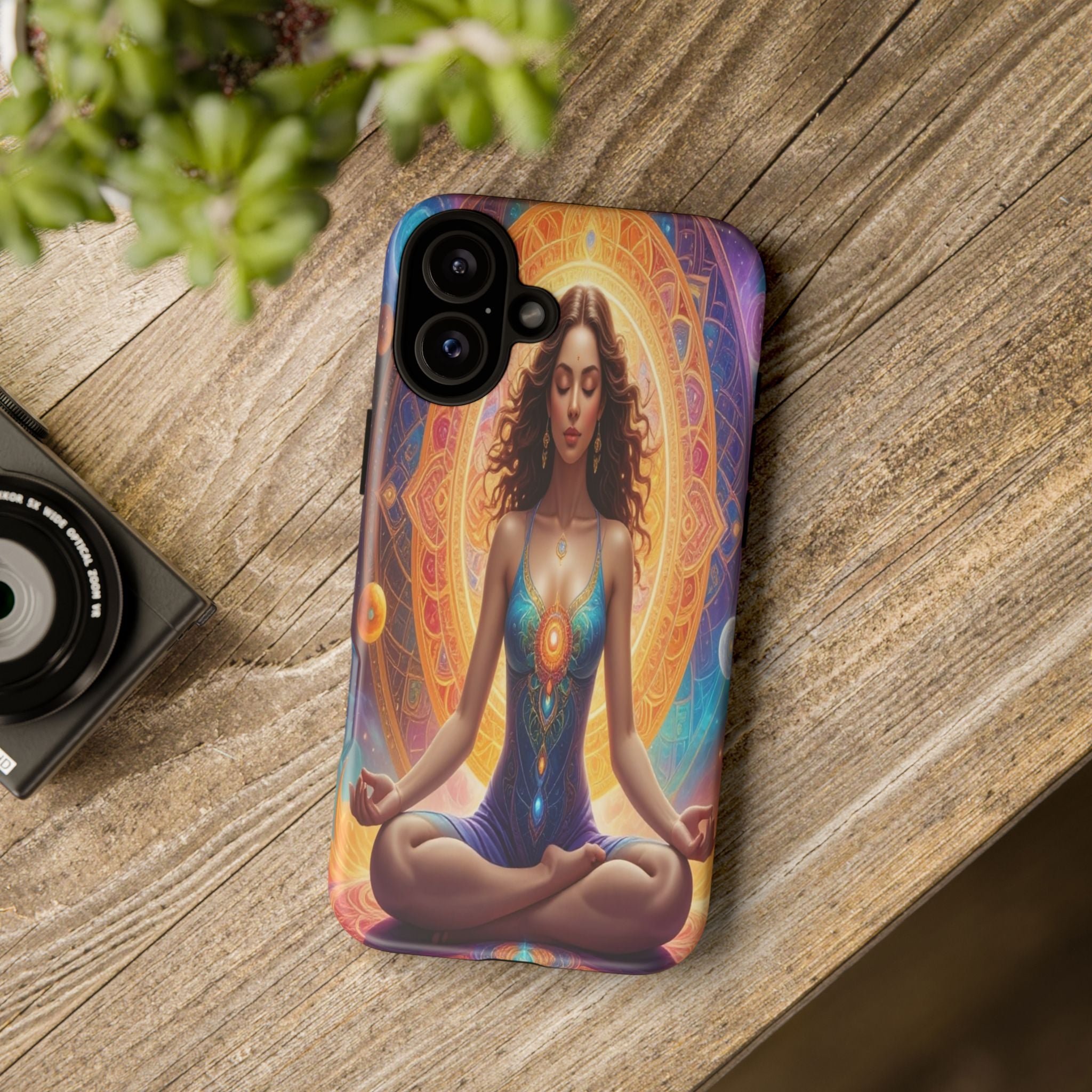 Cosmic Awakening: Spiritual Meditation Mandala, Celestial Energy Visualization - L’Art Suprême Phone Case