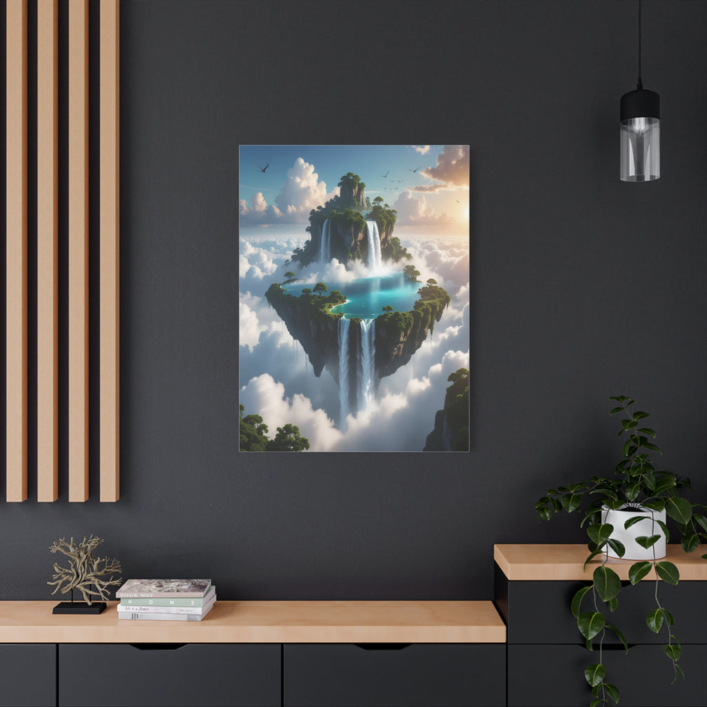 Celestial Archipelago: Floating Worlds of Mist and Stone, Digital Fantasy Landscape - L’Art Suprême Canvas