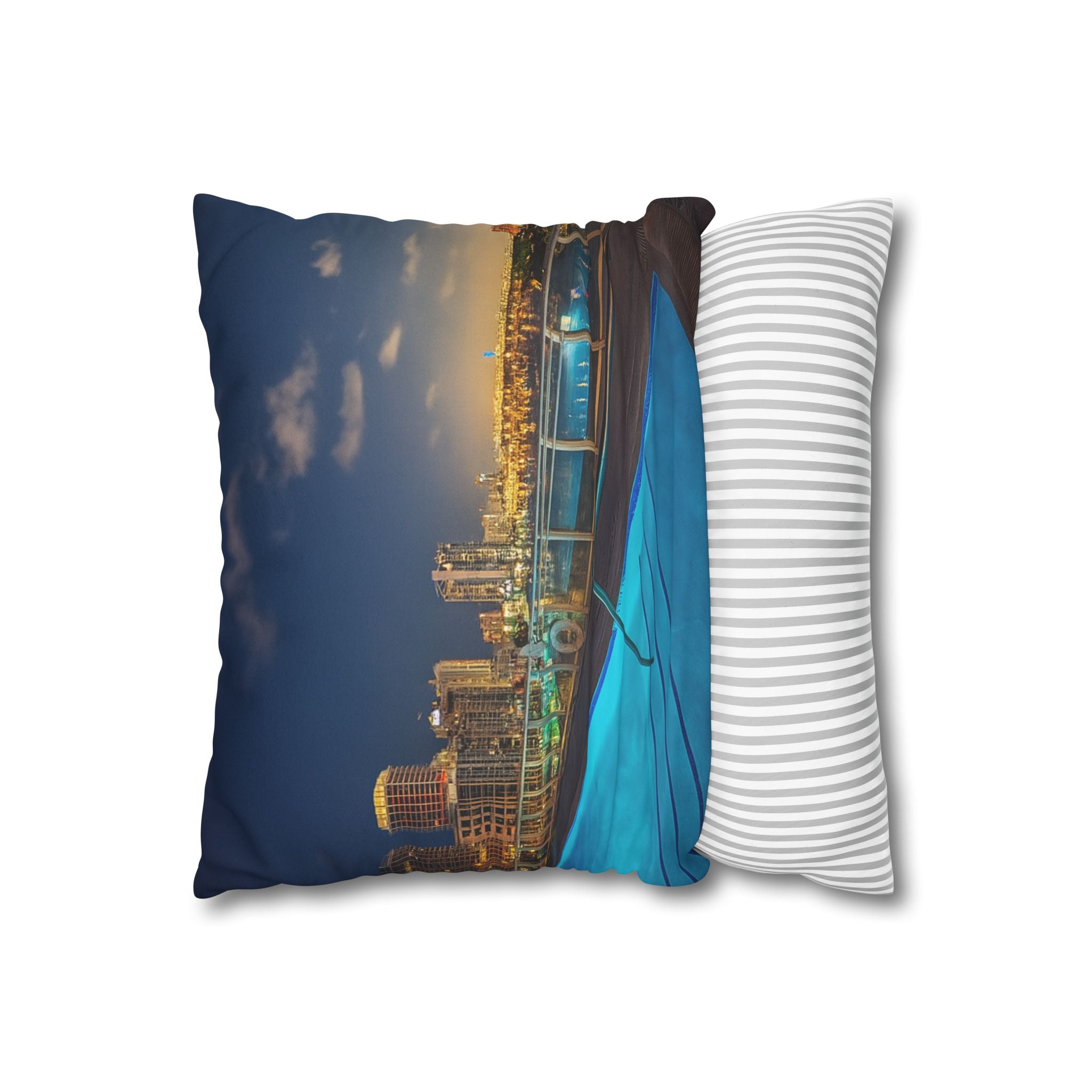"Skyline Reflections" – Faux Suede Pillowcase