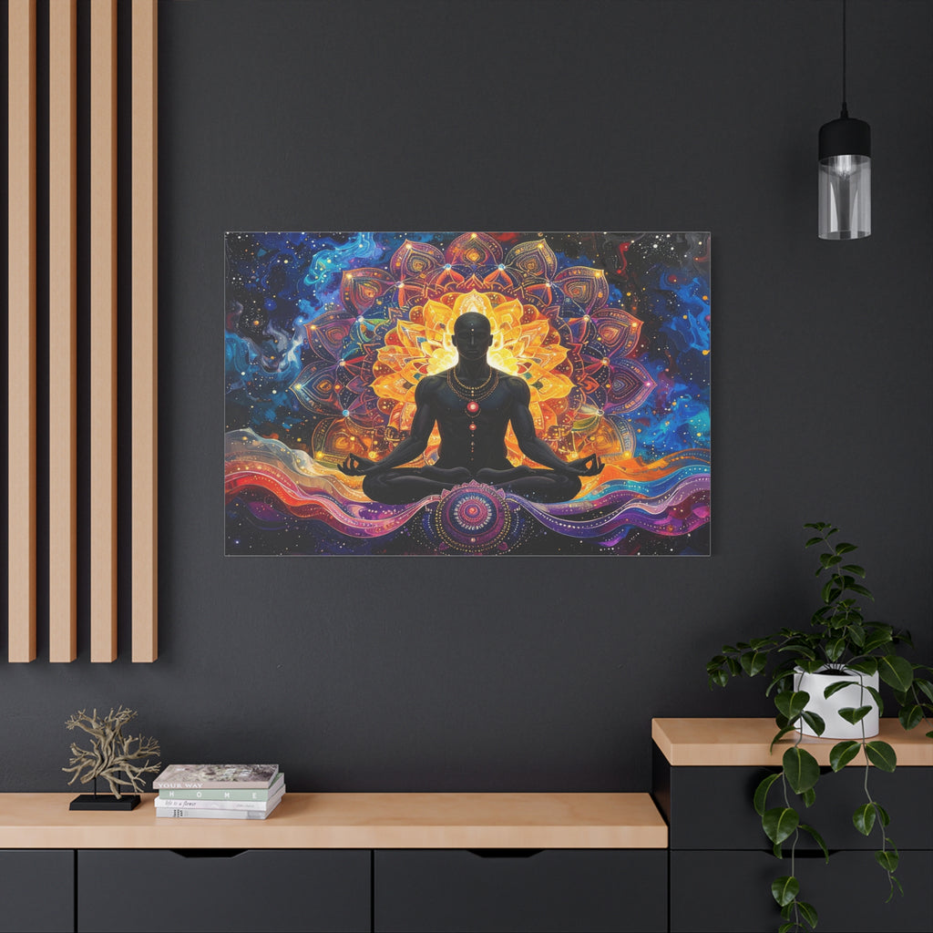 Cosmic Meditation: Spiritual Awakening through Mandala Art, Transcendent Chakra Visualization - L’Art Suprême Canvas