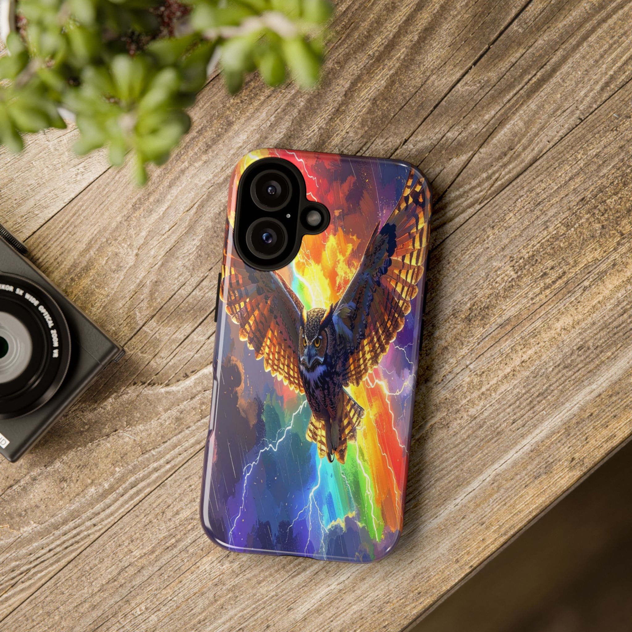Thunderwing: Ethereal Owl in Electric Storm, Digital Fantasy Artwork - L’Art Suprême Phone Case