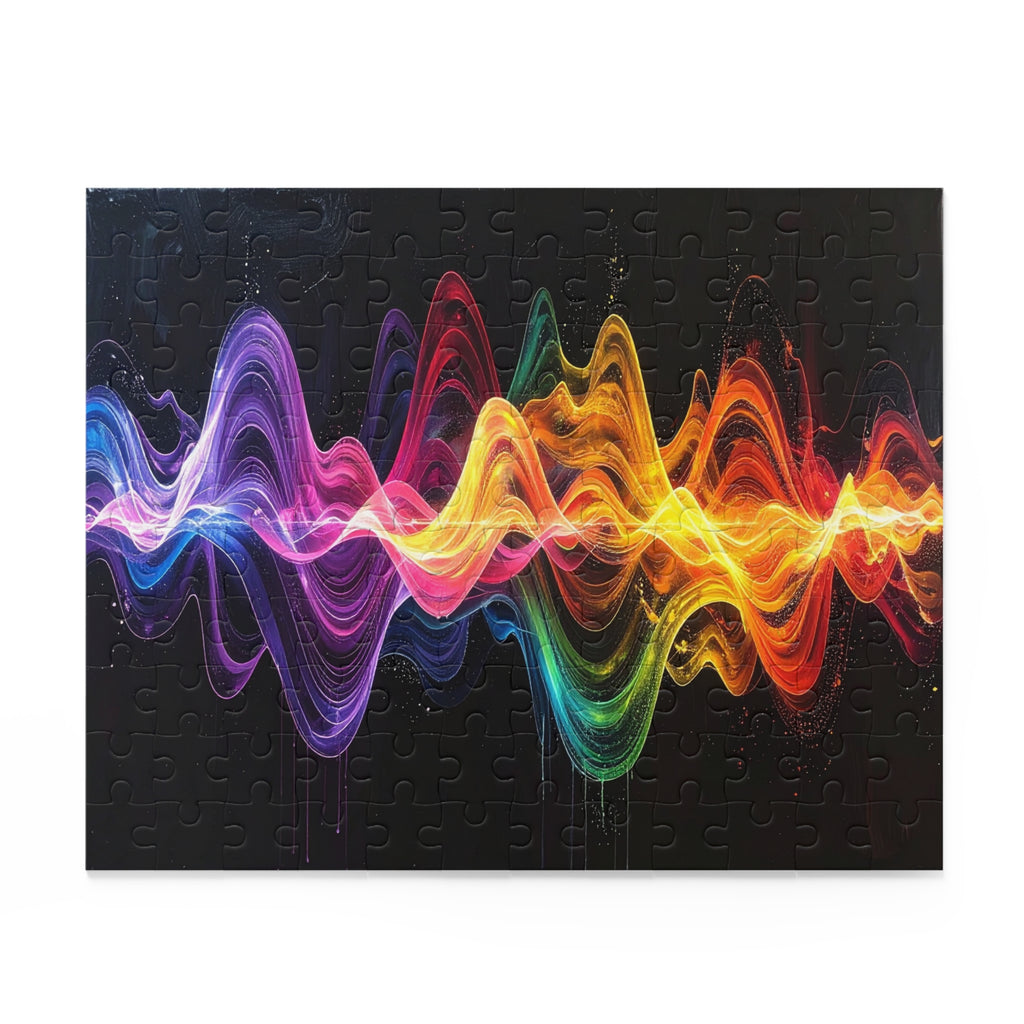 Wavelength Symphony: Digital Sound Wave Art, Vibrant Color Spectrum Visualization -  L'Art Puzzle