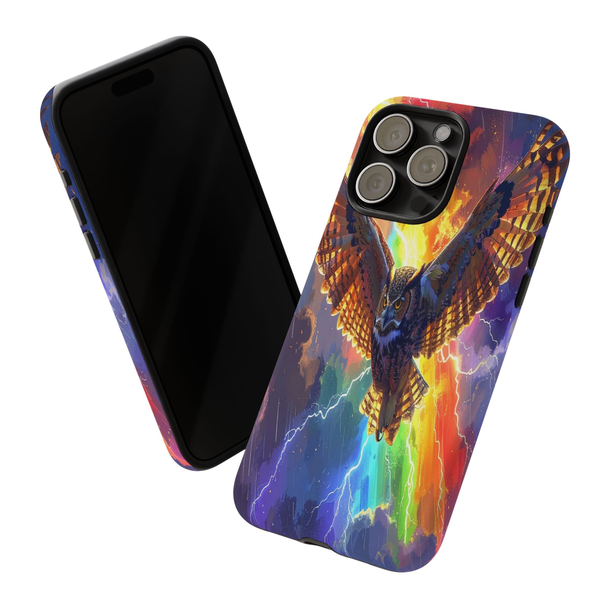 Thunderwing: Ethereal Owl in Electric Storm, Digital Fantasy Artwork - L’Art Suprême Phone Case