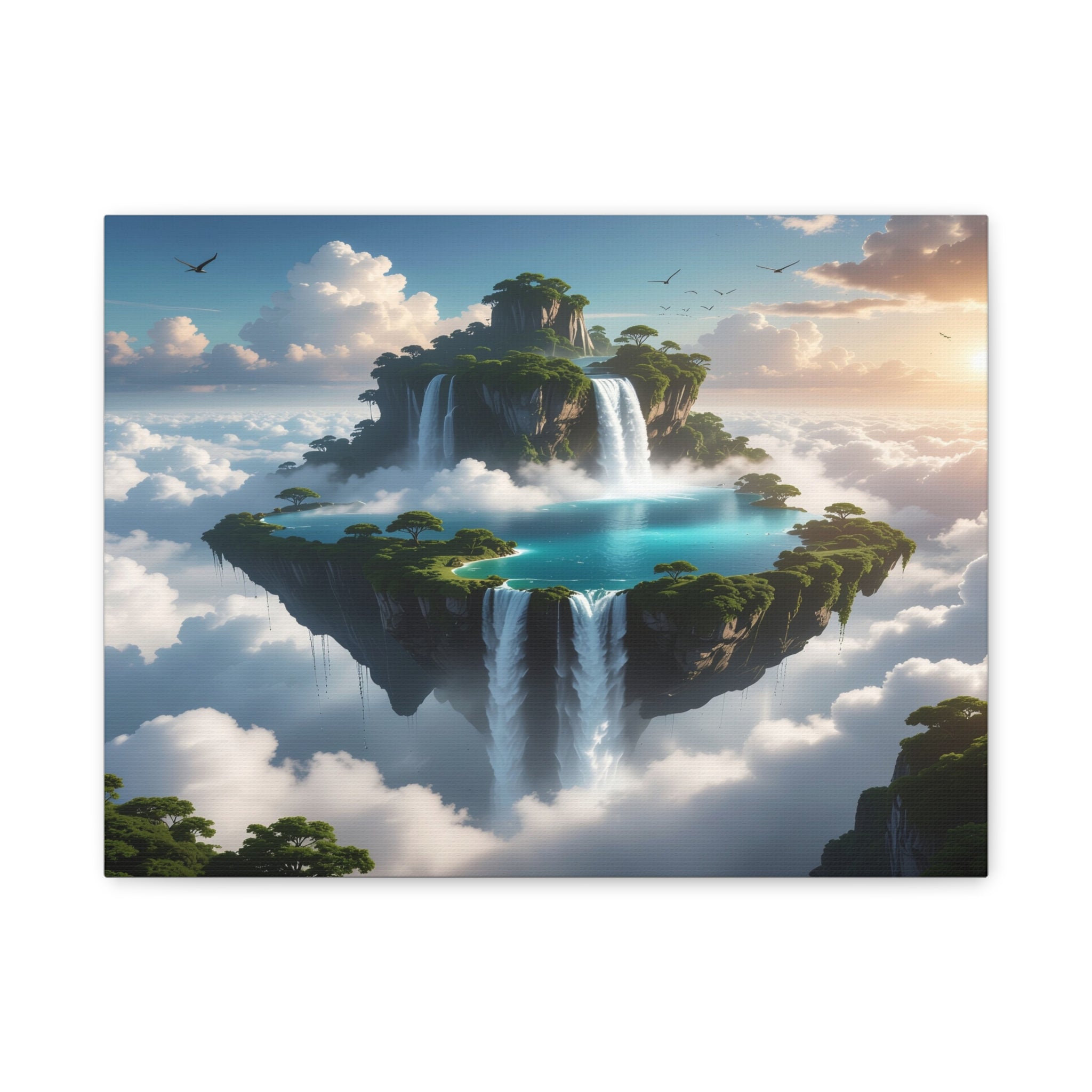 Celestial Archipelago: Floating Worlds of Mist and Stone, Digital Fantasy Landscape - L’Art Suprême Canvas
