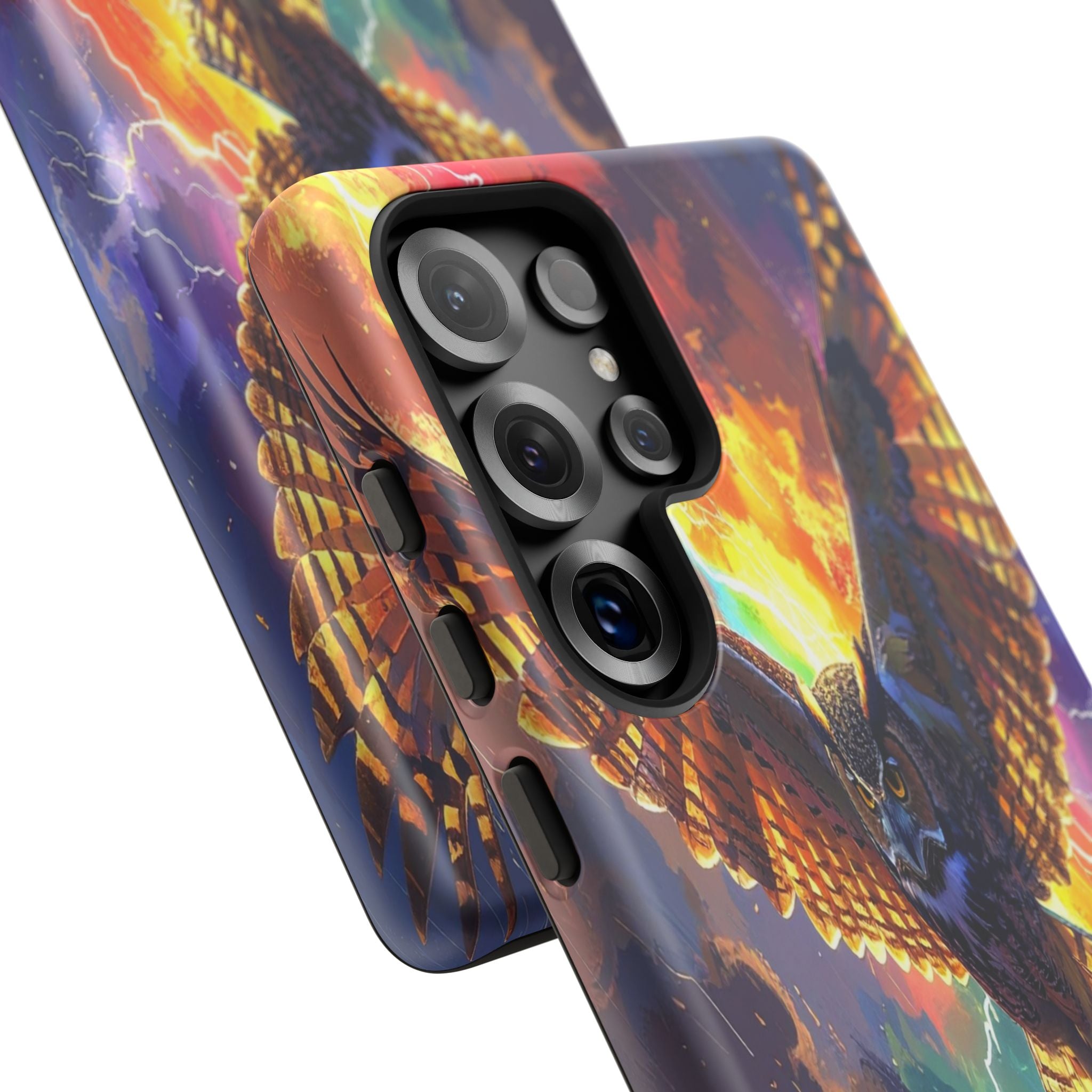 Thunderwing: Ethereal Owl in Electric Storm, Digital Fantasy Artwork - L’Art Suprême Phone Case