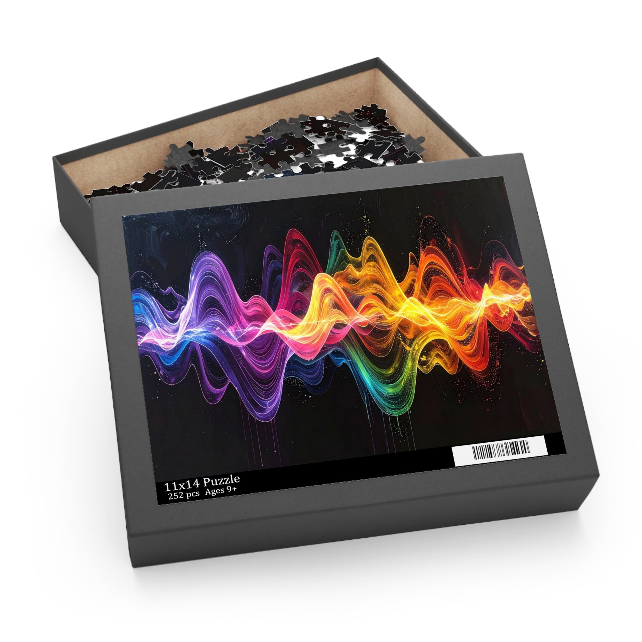 Wavelength Symphony: Digital Sound Wave Art, Vibrant Color Spectrum Visualization -  L'Art Puzzle