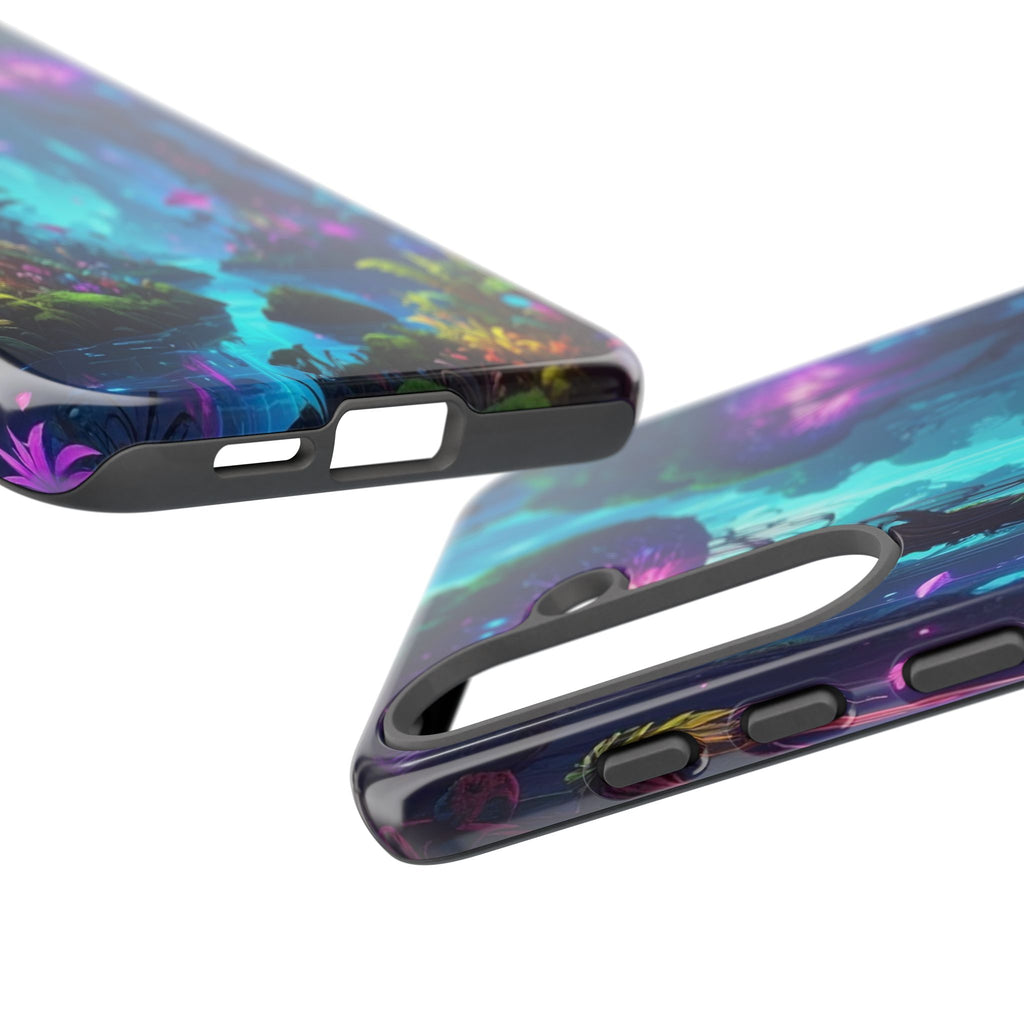 Bioluminescent Dreamscape: Ethereal Forest Fantasy, Digital Luminescence Illustration - L’Art Suprême Phone Case