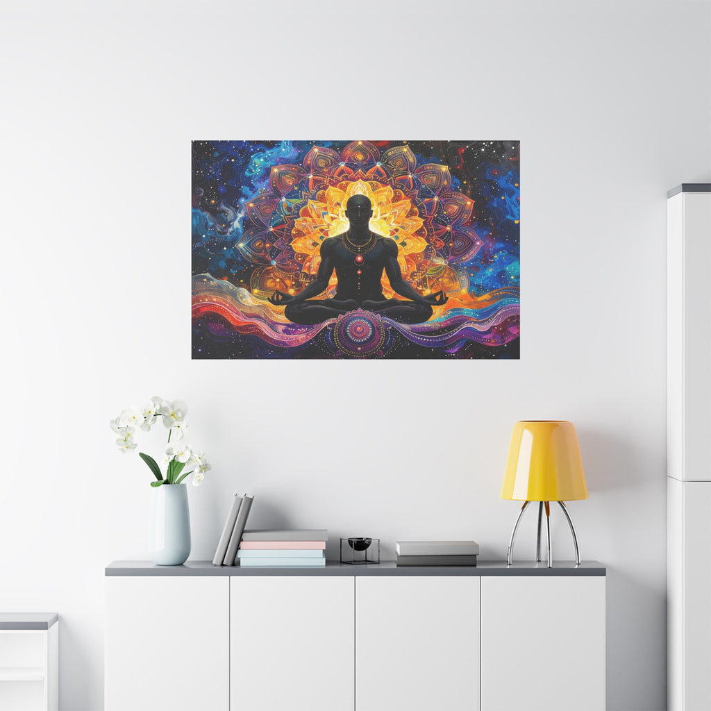 Cosmic Meditation: Spiritual Awakening through Mandala Art, Transcendent Chakra Visualization - L’Art Suprême Canvas