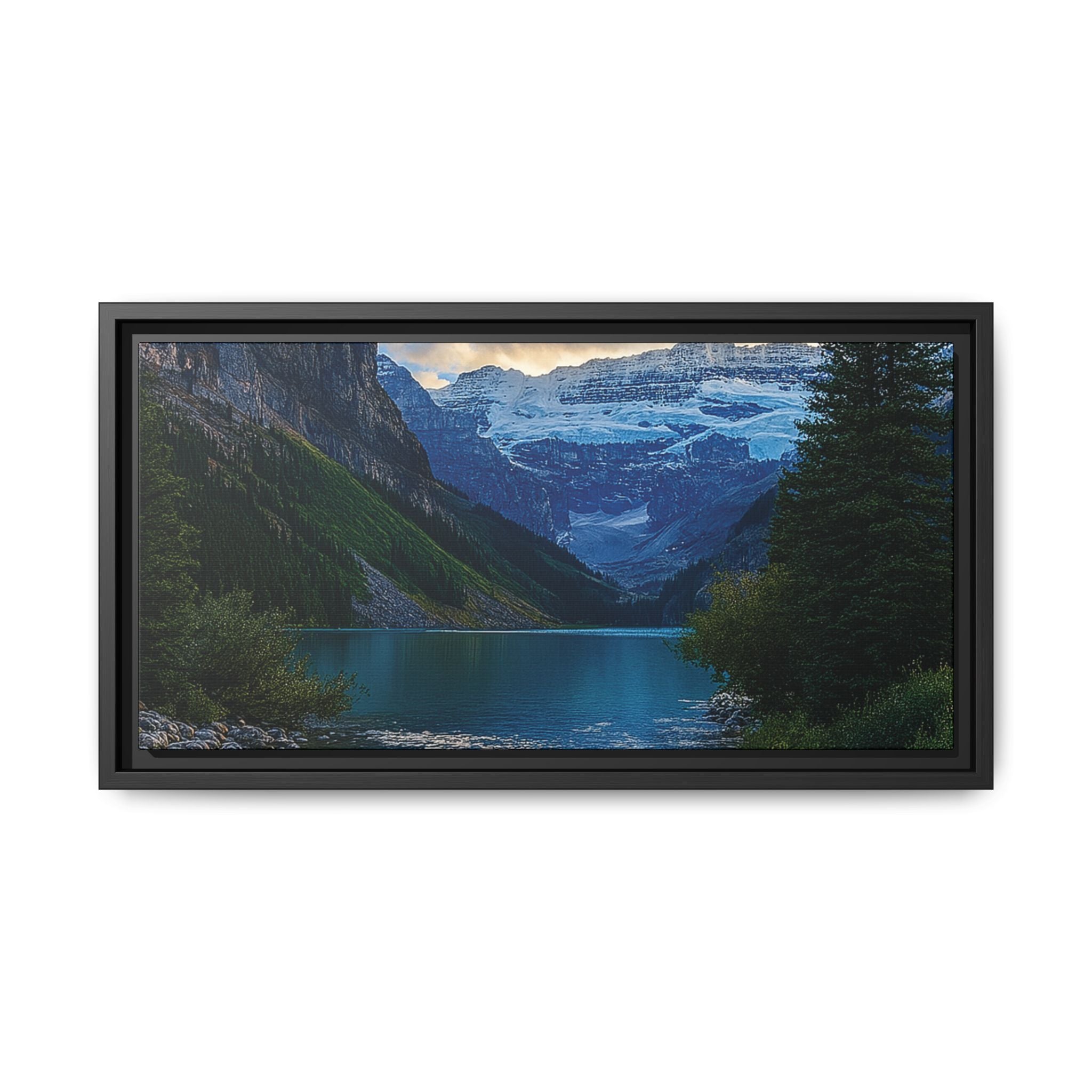 "Glacial Serenity" – Framed Canvas Print