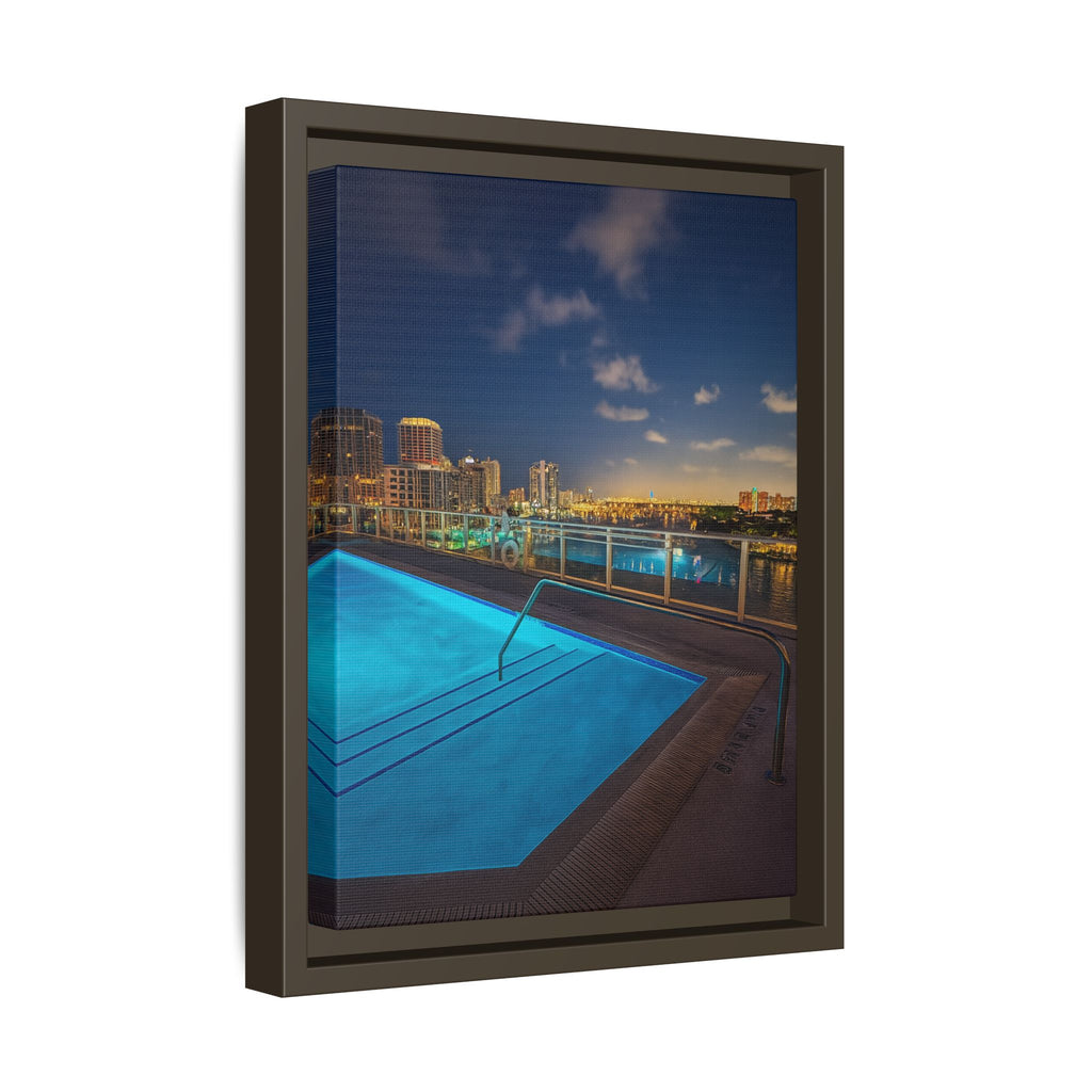 "Skyline Reflections" – Framed Canvas Print
