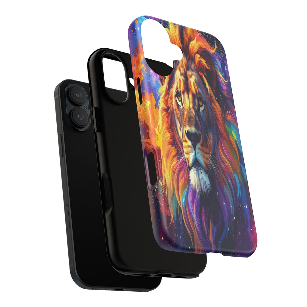 Cosmic Mane: Celestial Lion Portrait, Psychedelic Wildlife Art - L’Art Suprême Phone Case