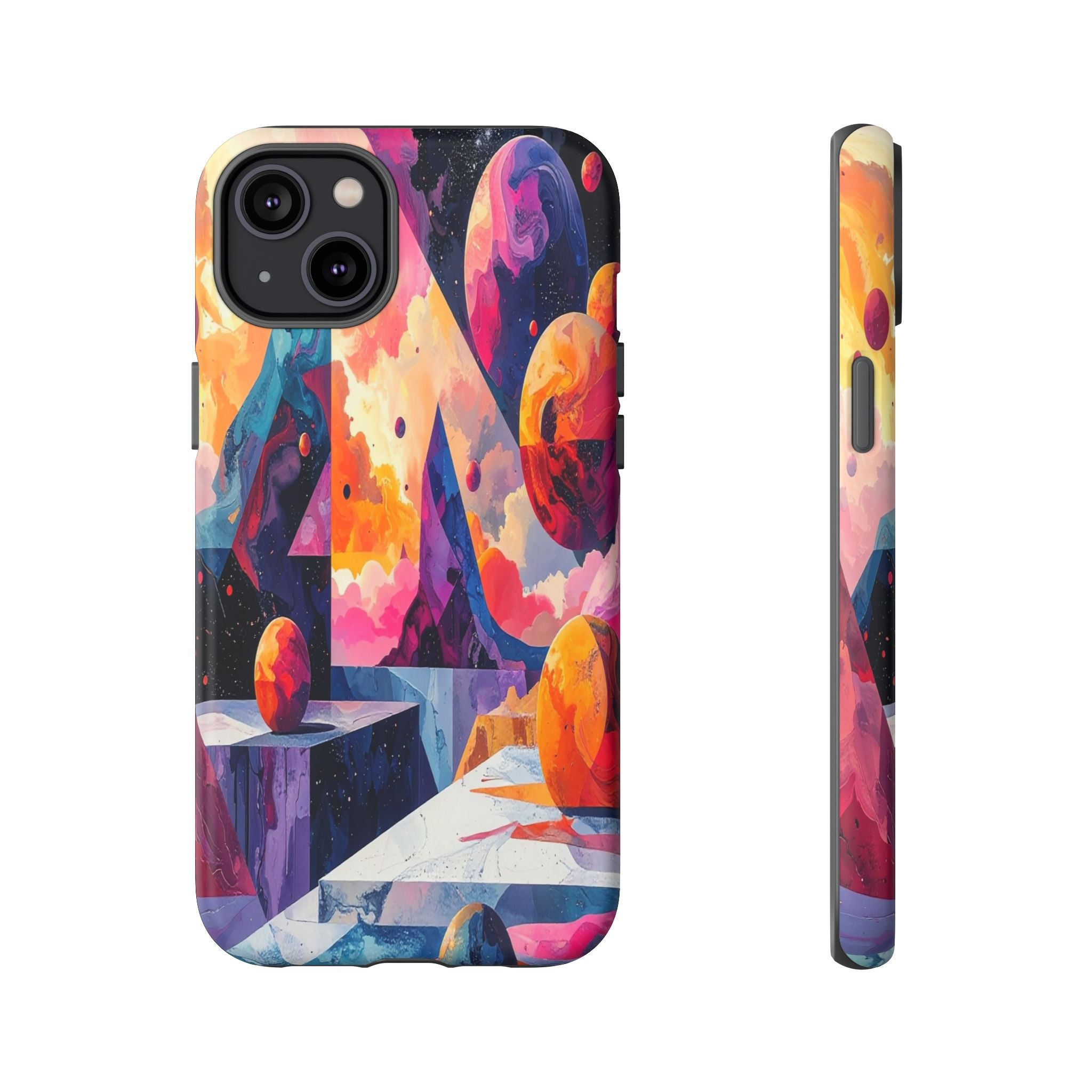 Cosmic Geometrica: Floating Spheres of Abstraction, Digital Dreamscape Dimensions - L’Art Suprême Phone Case