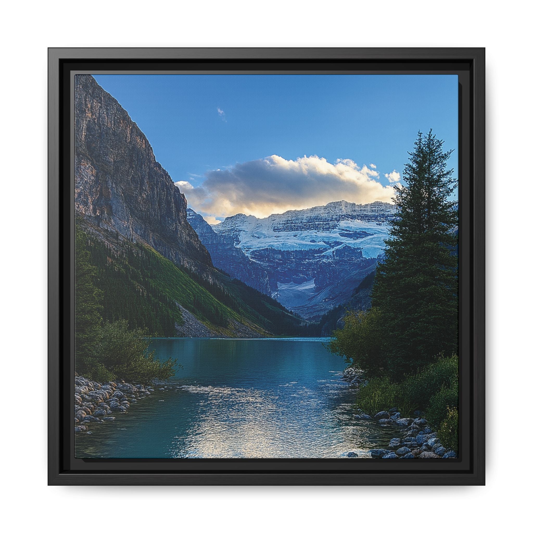 "Glacial Serenity" – Framed Canvas Print