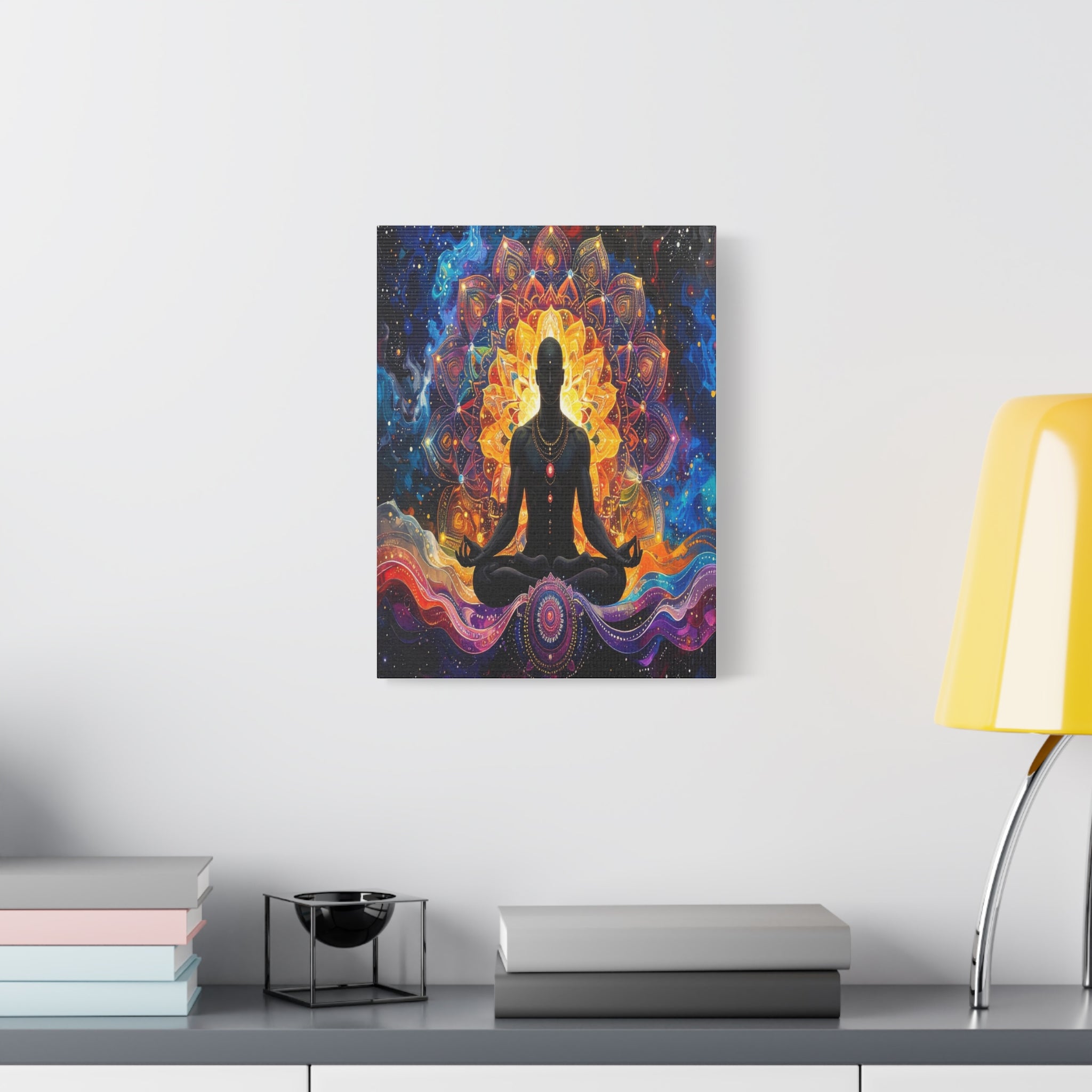 Cosmic Meditation: Spiritual Awakening through Mandala Art, Transcendent Chakra Visualization - L’Art Suprême Canvas