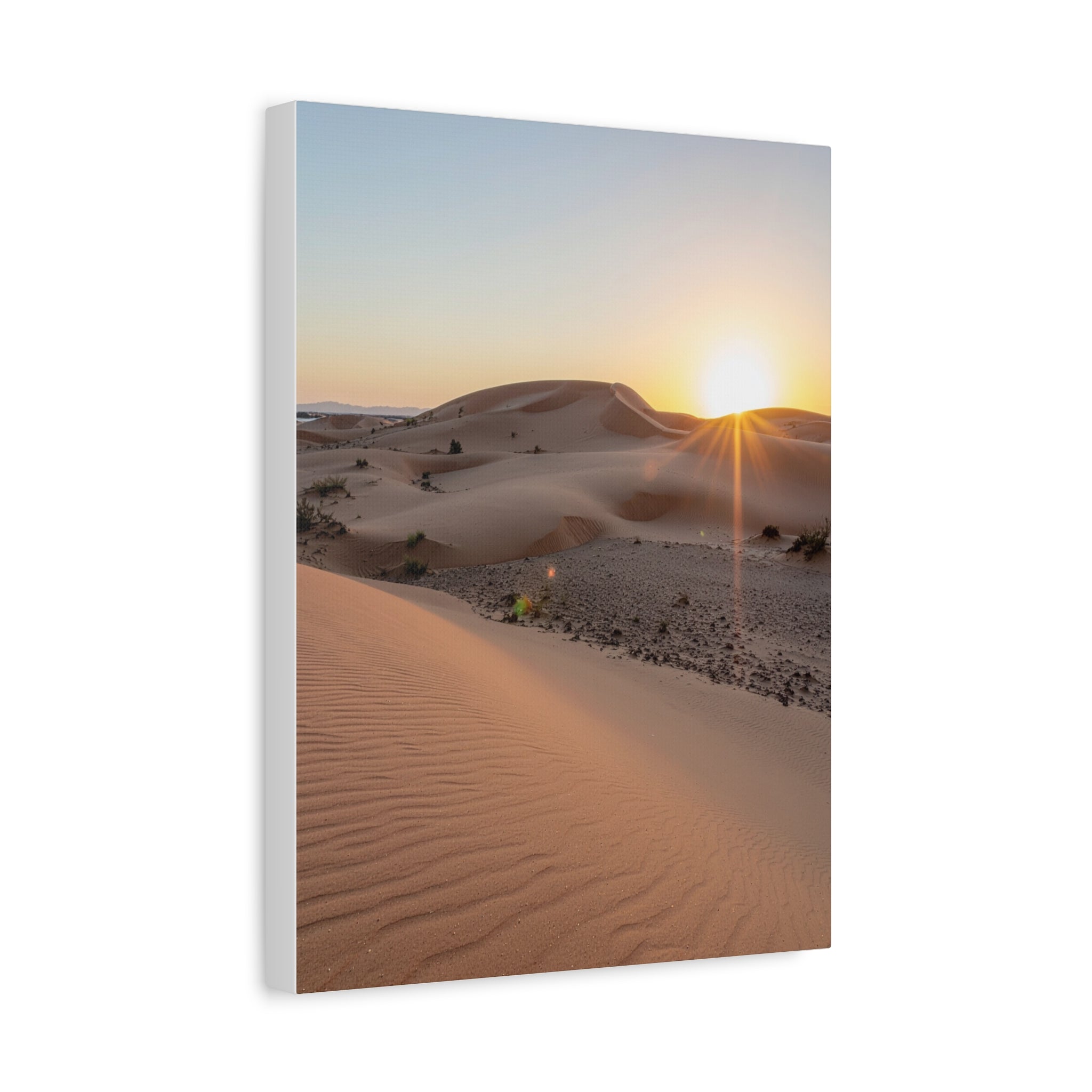 Daybreak in the Desert: Golden Sands at Sunrise, Arid Landscape Panorama - L’Art Suprême Canvas