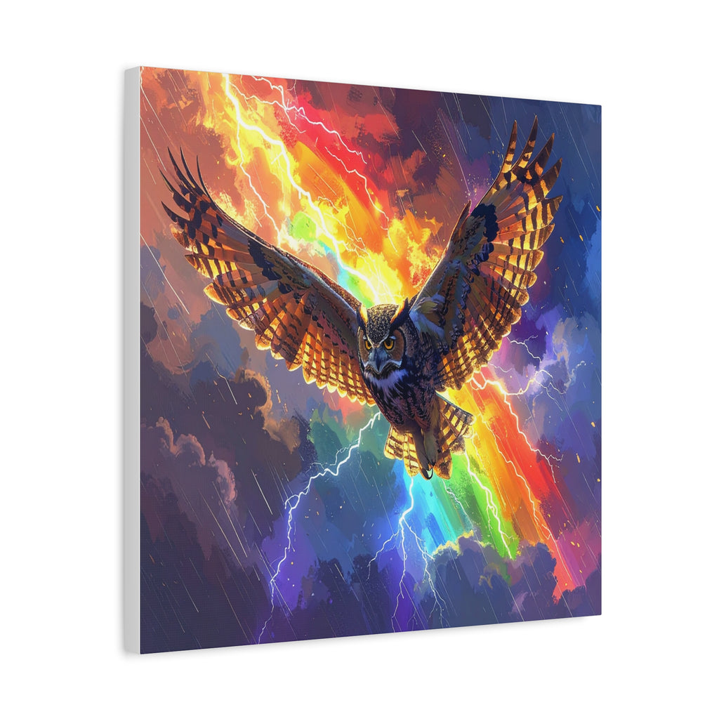 Thunder Spirit: Elemental Owl Ascension, Digital Fantasy Artwork - L’Art Suprême Canvas