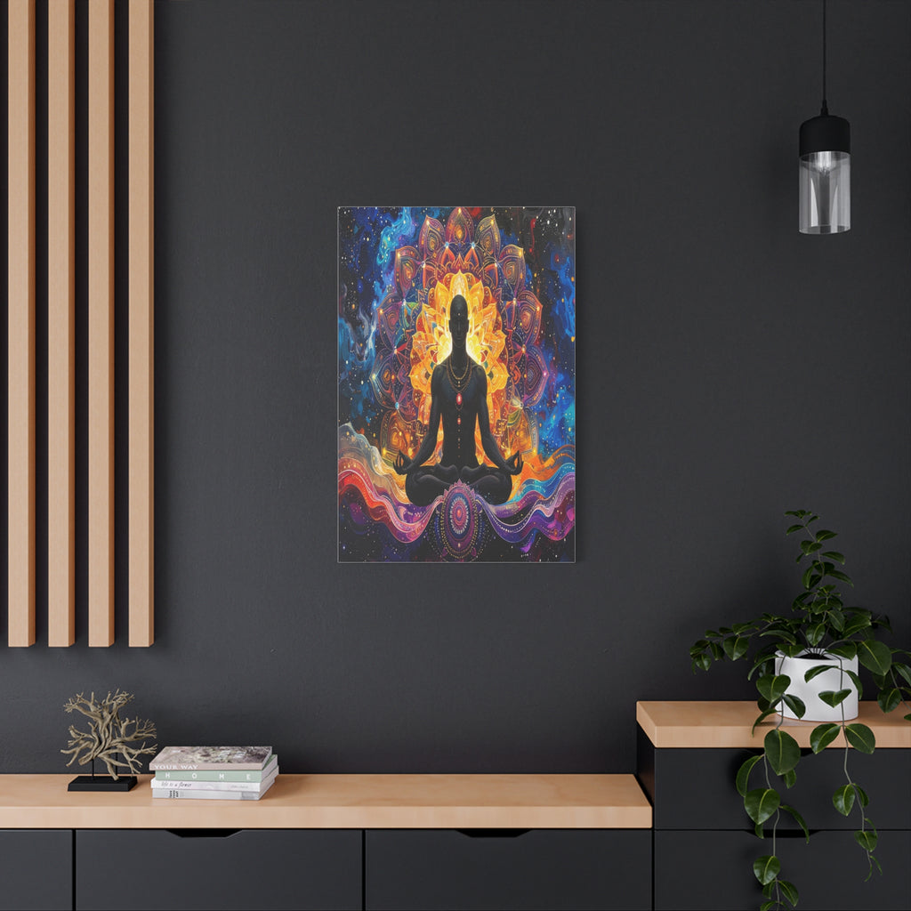 Cosmic Meditation: Spiritual Awakening through Mandala Art, Transcendent Chakra Visualization - L’Art Suprême Canvas