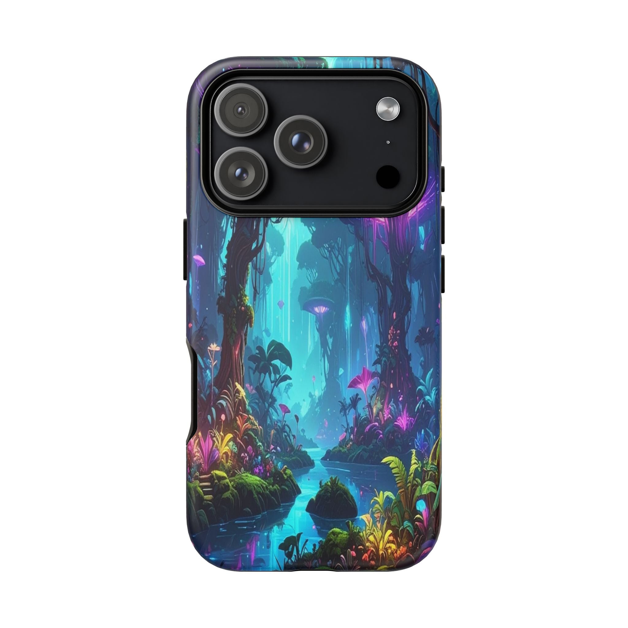Bioluminescent Dreamscape: Ethereal Forest Fantasy, Digital Luminescence Illustration - L’Art Suprême Phone Case