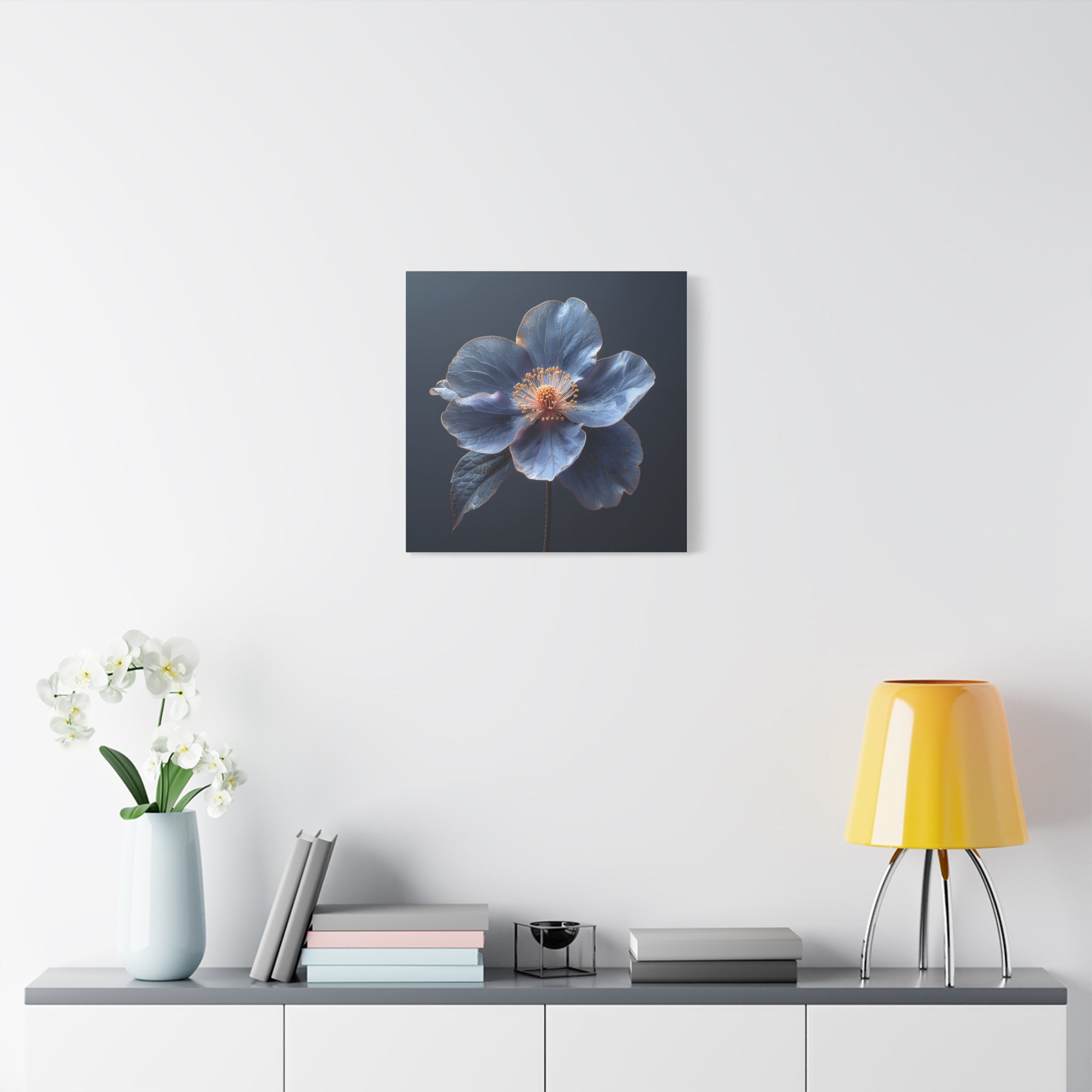 Ethereal Blue: Macro Botanical Photography, Delicate Floral Veins - L’Art Suprême Canvas